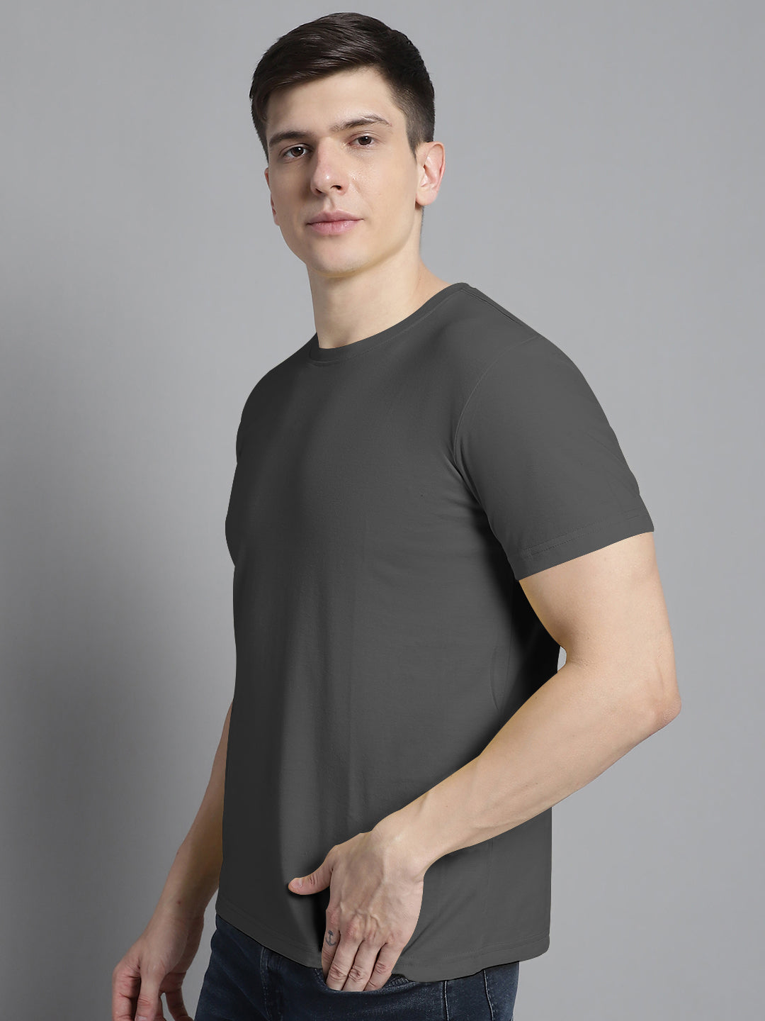 Fbar Solid Half sleeves round neck T-shirt - Friskers