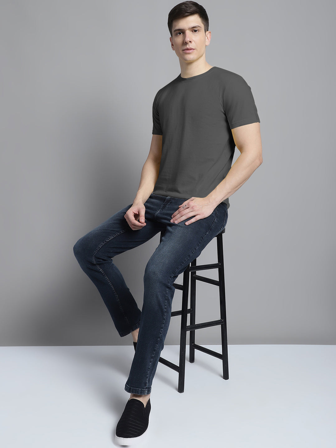 Fbar Solid Half sleeves round neck T-shirt - Friskers