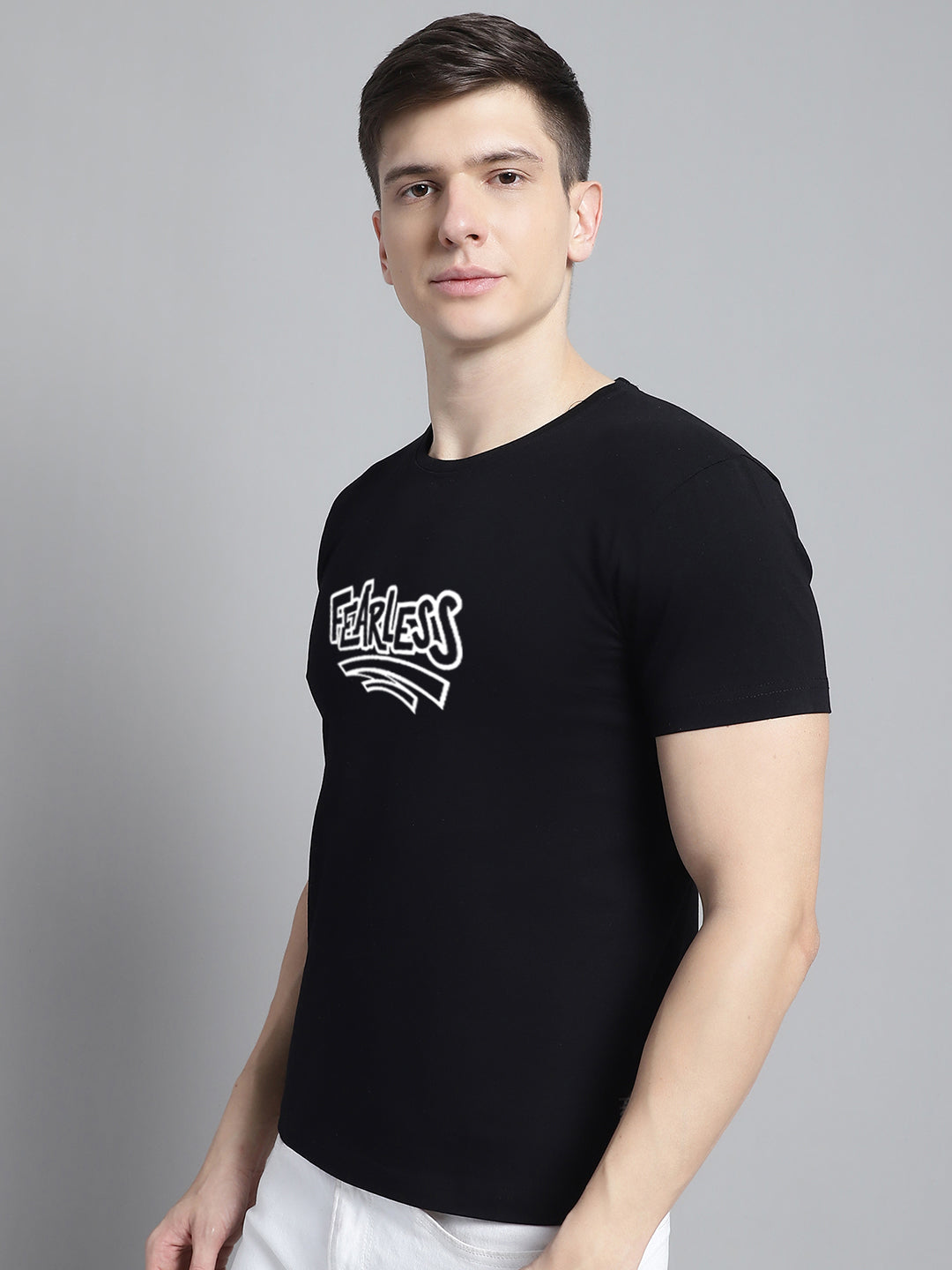 Fbar Fearless Cotton Round Neck T-Shirt - Friskers