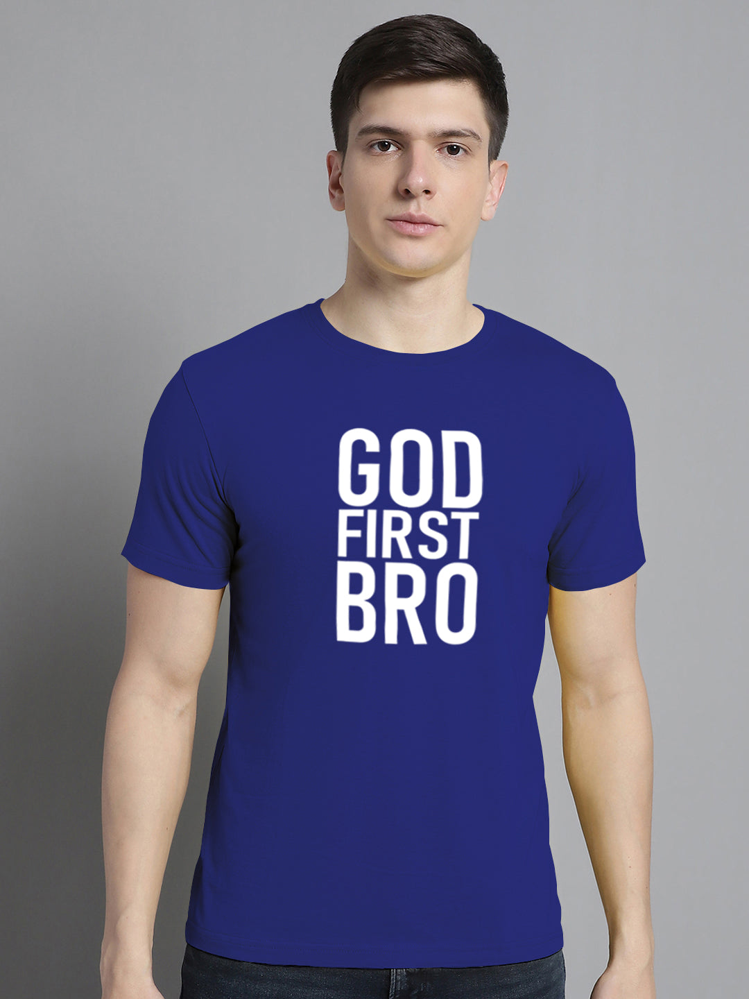 Fbar God First Bro Cotton Round Neck T-Shirt - Friskers