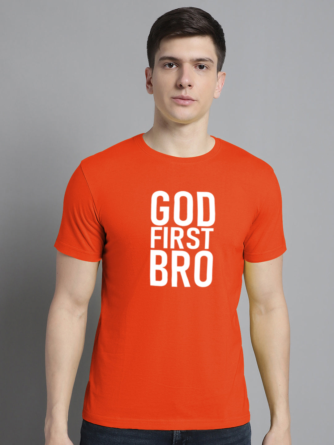 Fbar God First Bro Cotton Round Neck T-Shirt - Friskers