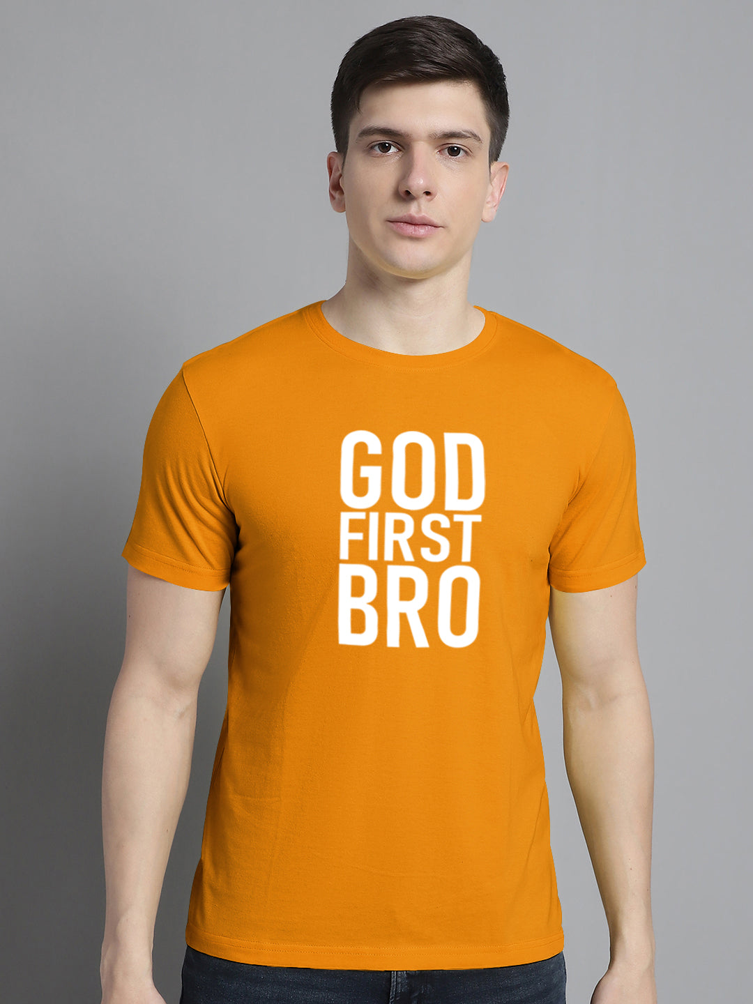 Fbar God First Bro Cotton Round Neck T-Shirt - Friskers