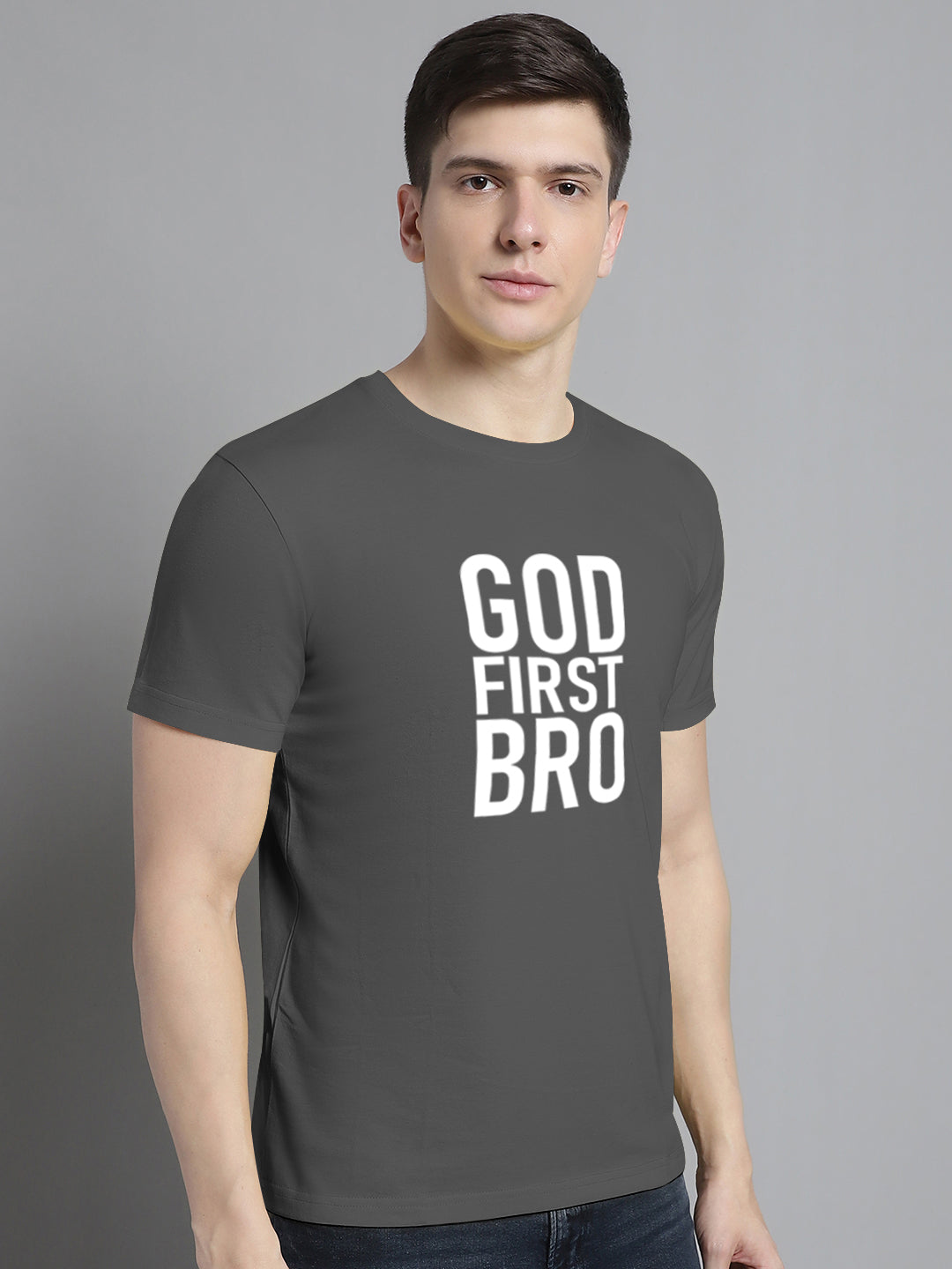Fbar God First Bro Cotton Round Neck T-Shirt - Friskers