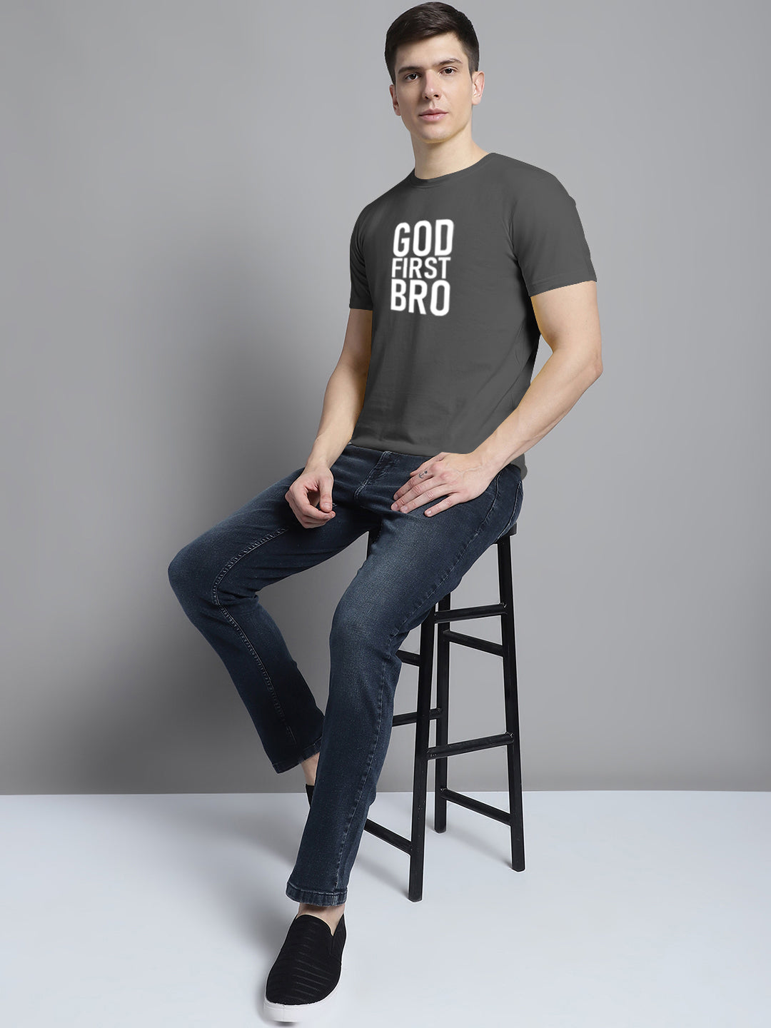 Fbar God First Bro Cotton Round Neck T-Shirt - Friskers