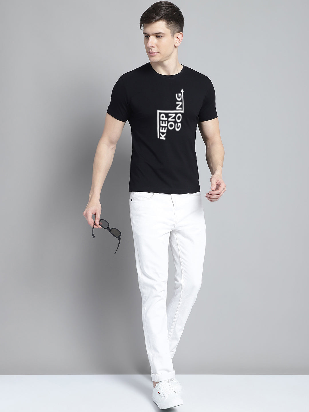 Fbar Keep On Going Cotton Round Neck T-Shirt - Friskers