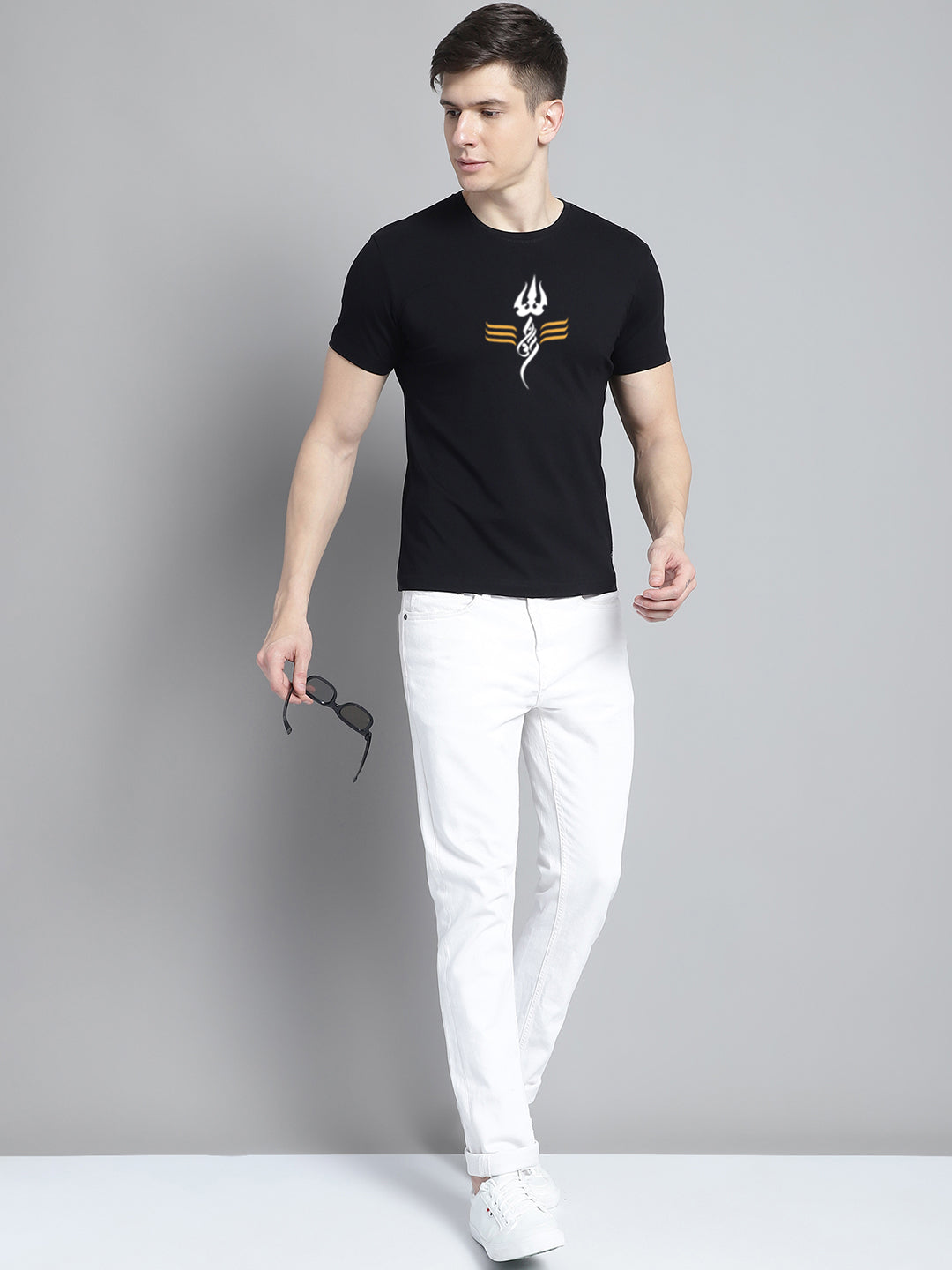 Fbar Om Cotton Round Neck T-Shirt - Friskers