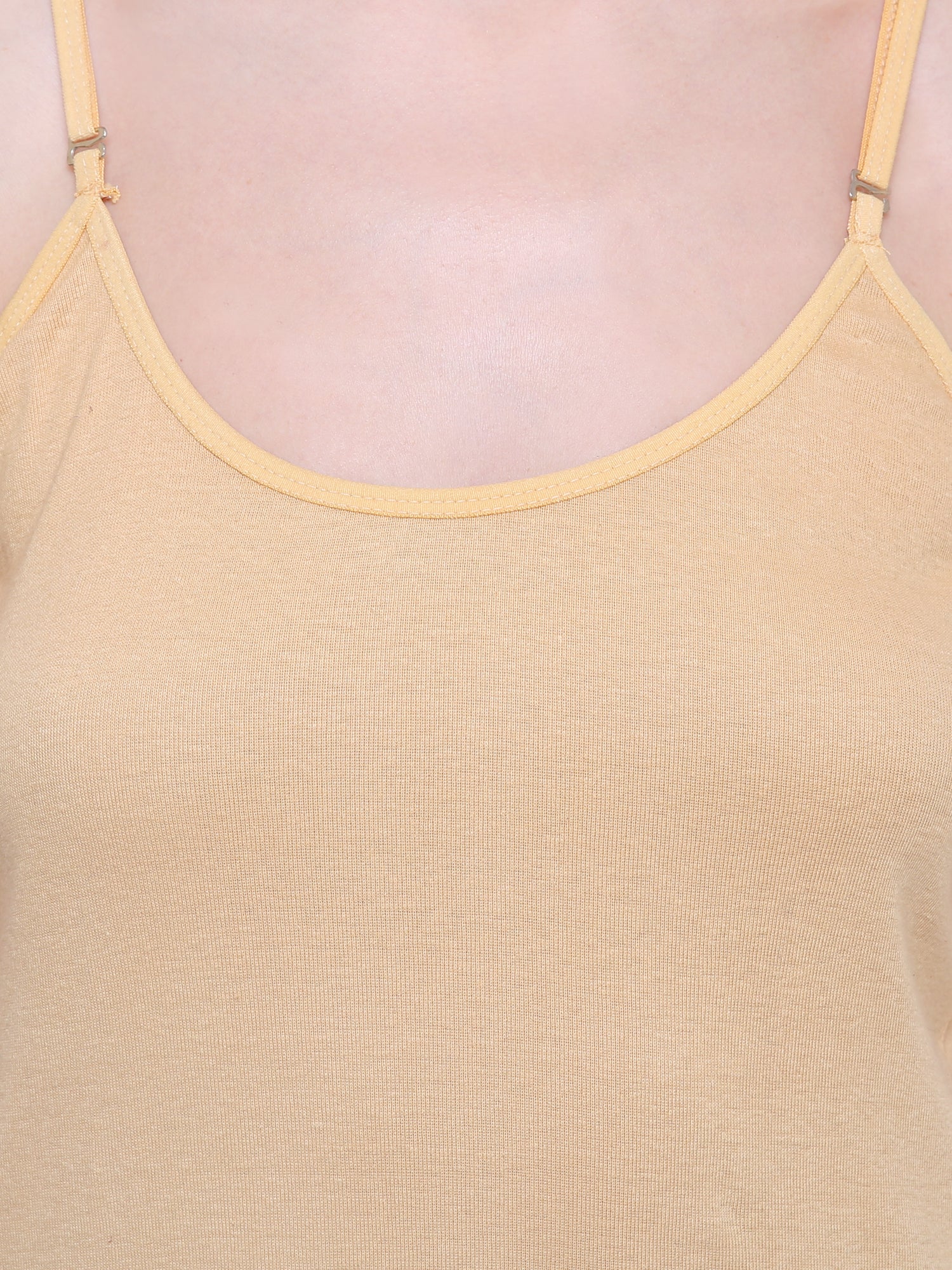 Women Solid Cotton Antibacterial Colour Spaghetti Straps Camisole - Friskers