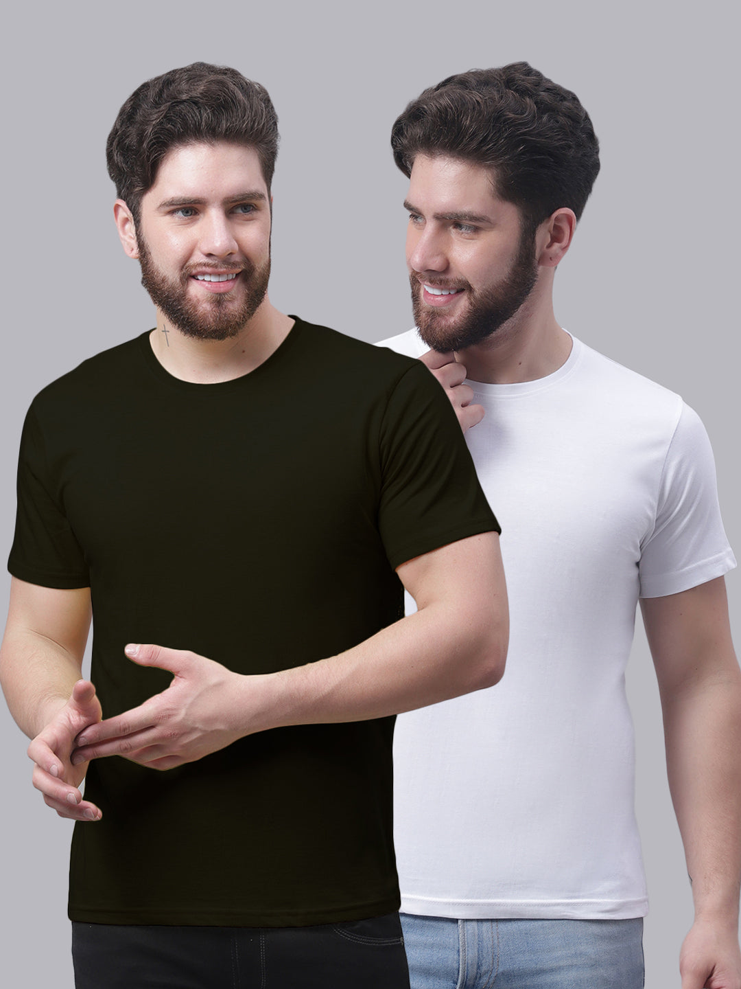 Men's Pack Of 2 Pure Cotton Half Sleeve T-shirt - Friskers