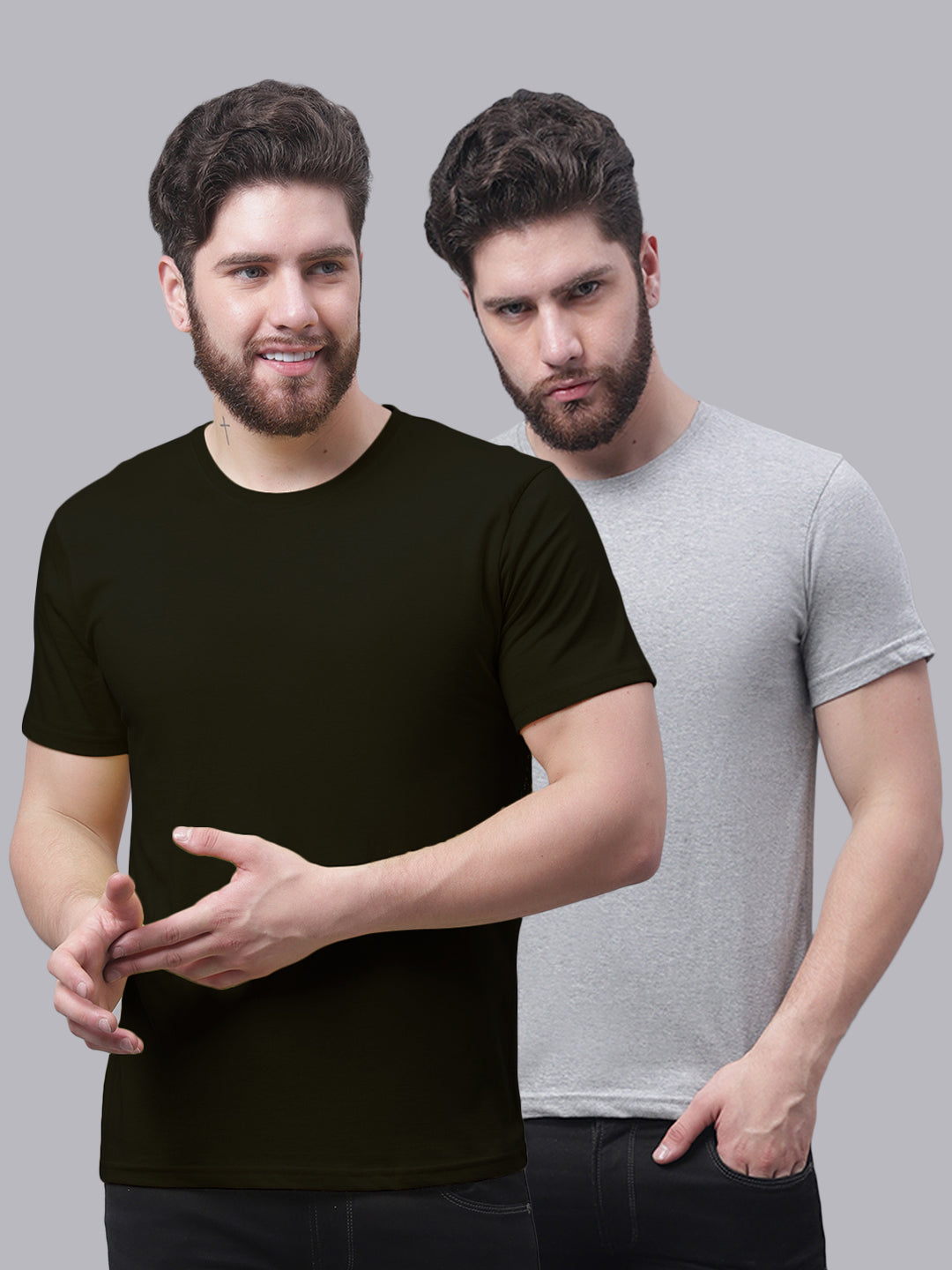 Men's Pack Of 2 Pure Cotton Half Sleeve T-shirt - Friskers