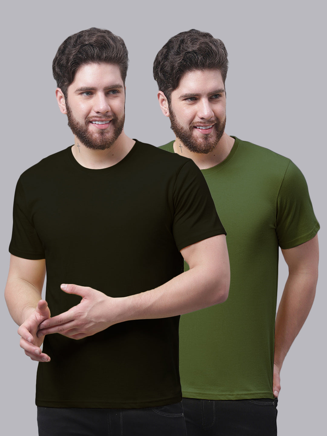 Men's Pack Of 2 Pure Cotton Half Sleeve T-shirt - Friskers