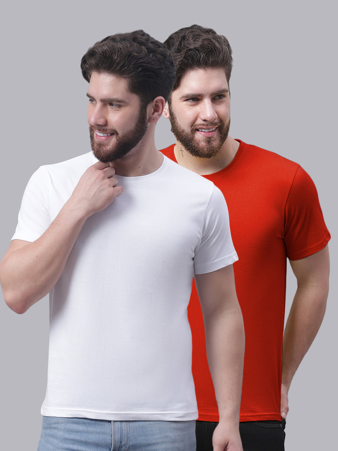 Men's Pack Of 2 Pure Cotton Half Sleeve T-shirt - Friskers