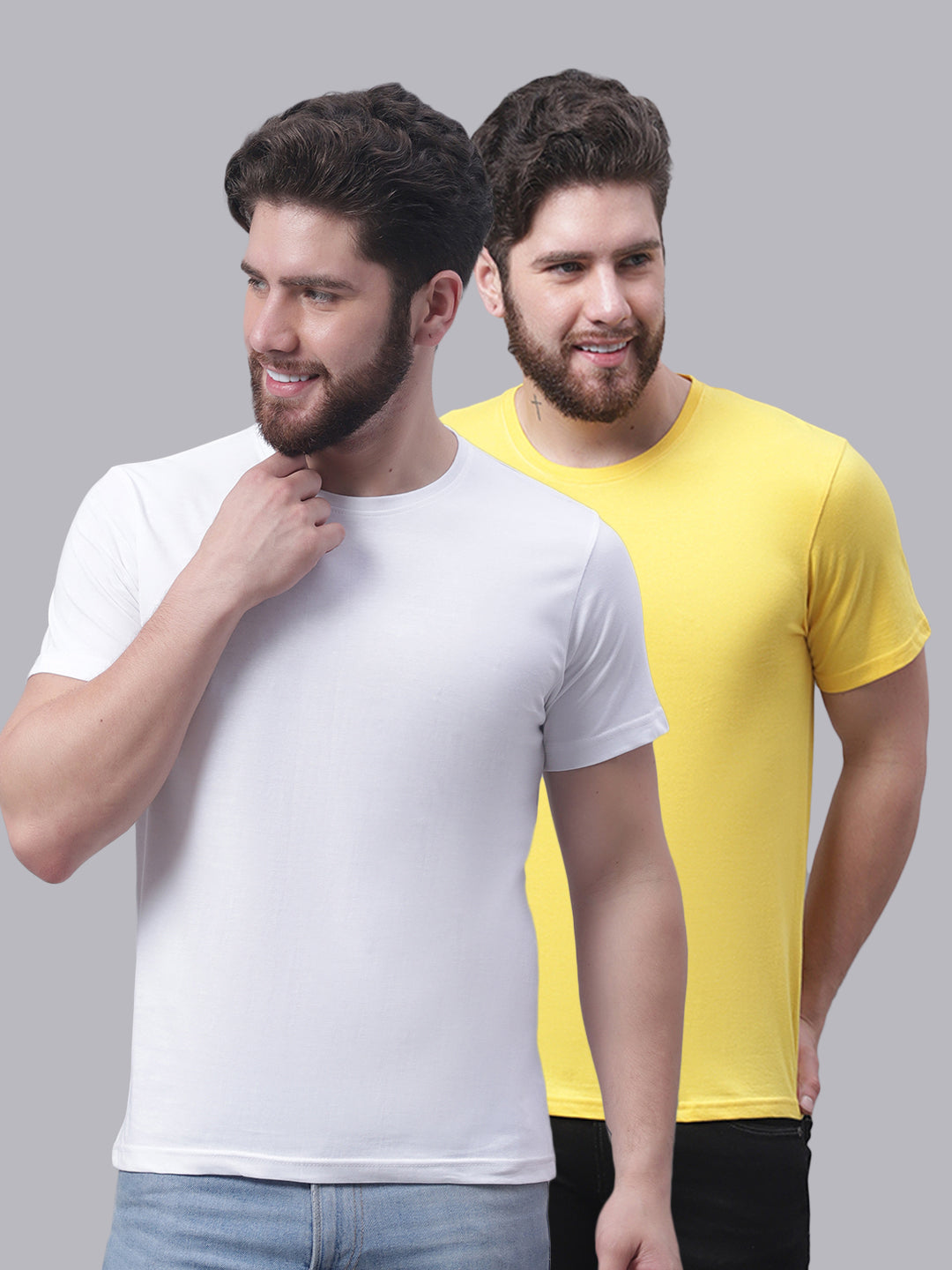 Men's Pack Of 2 Pure Cotton Half Sleeve T-shirt - Friskers