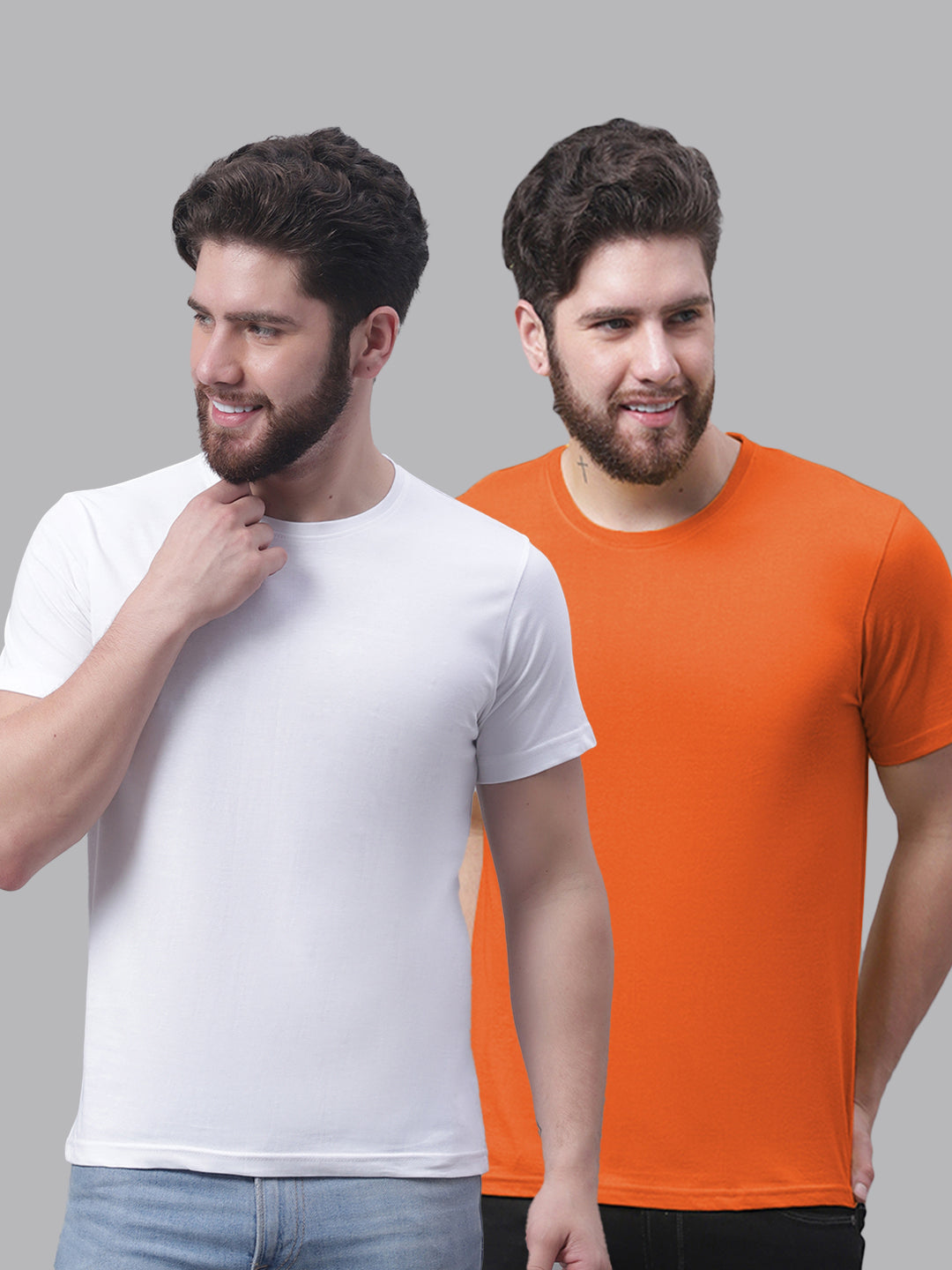 Men's Pack Of 2 Pure Cotton Half Sleeve T-shirt - Friskers