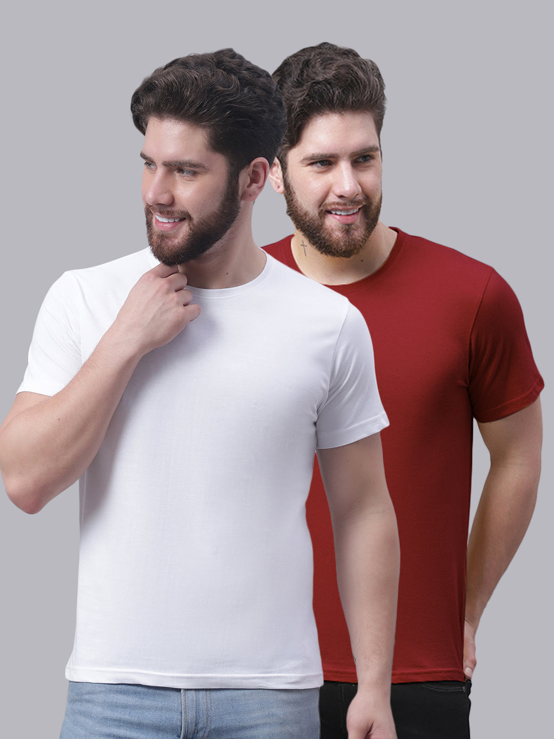 Men's Pack Of 2 Pure Cotton Half Sleeve T-shirt - Friskers