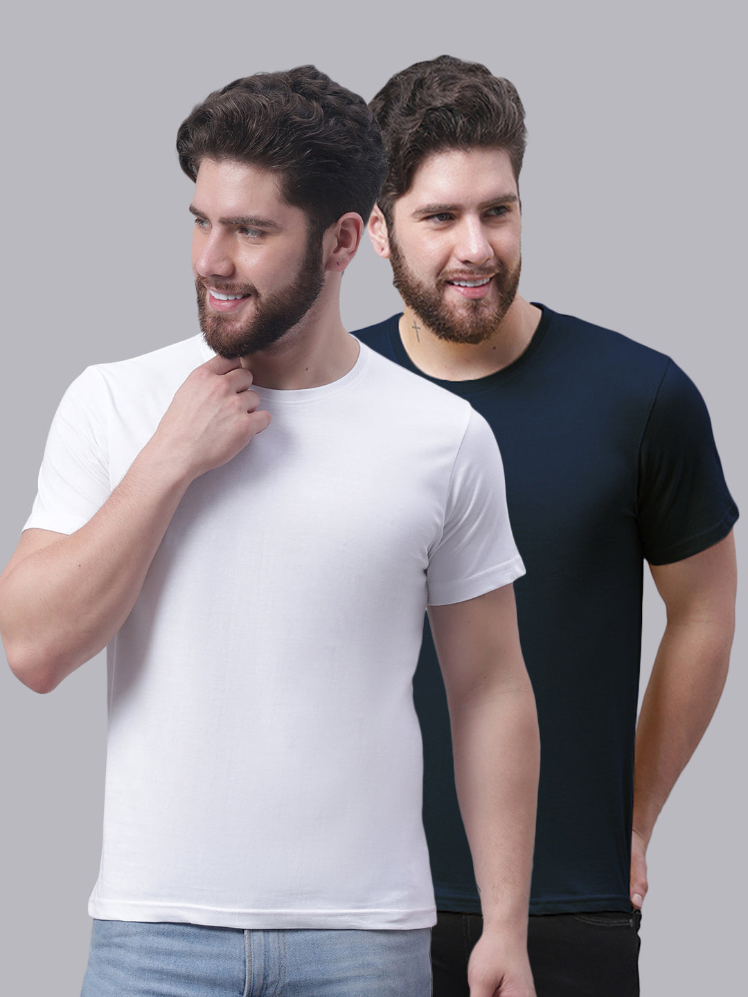 Men's Pack Of 2 Pure Cotton Half Sleeve T-shirt - Friskers