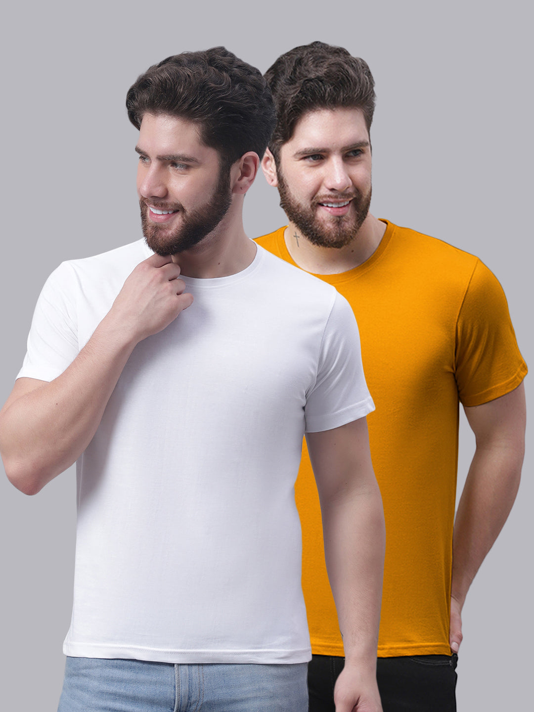 Men's Pack Of 2 Pure Cotton Half Sleeve T-shirt - Friskers