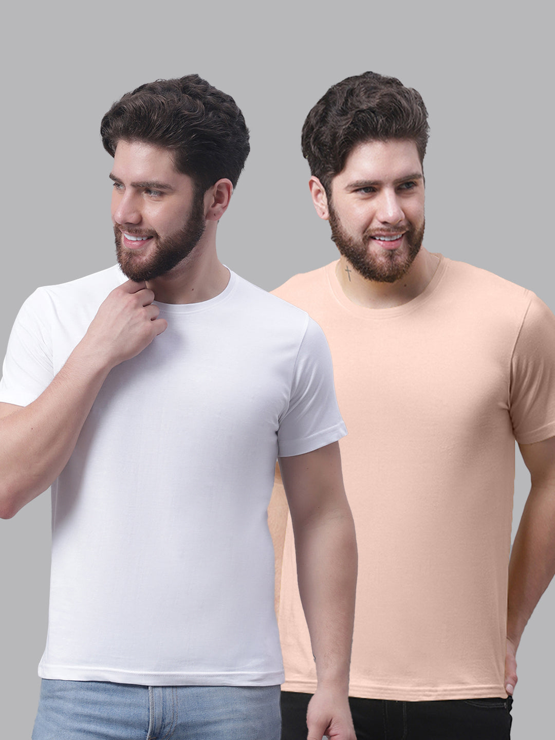 Men's Pack Of 2 Pure Cotton Half Sleeve T-shirt - Friskers