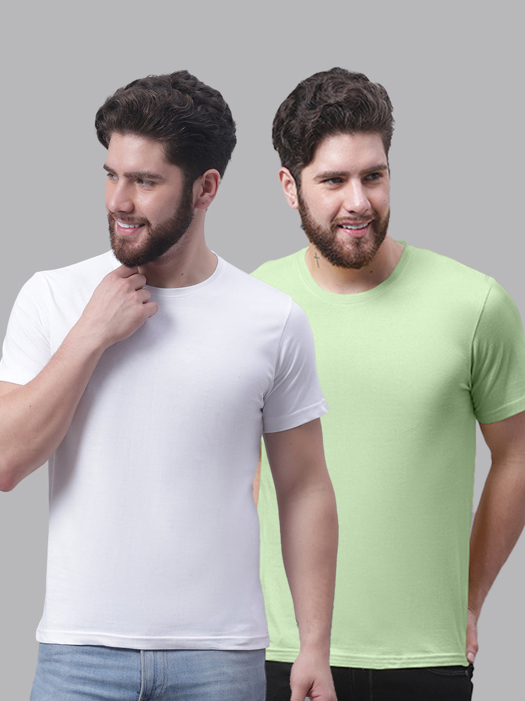 Men's Pack Of 2 Pure Cotton Half Sleeve T-shirt - Friskers