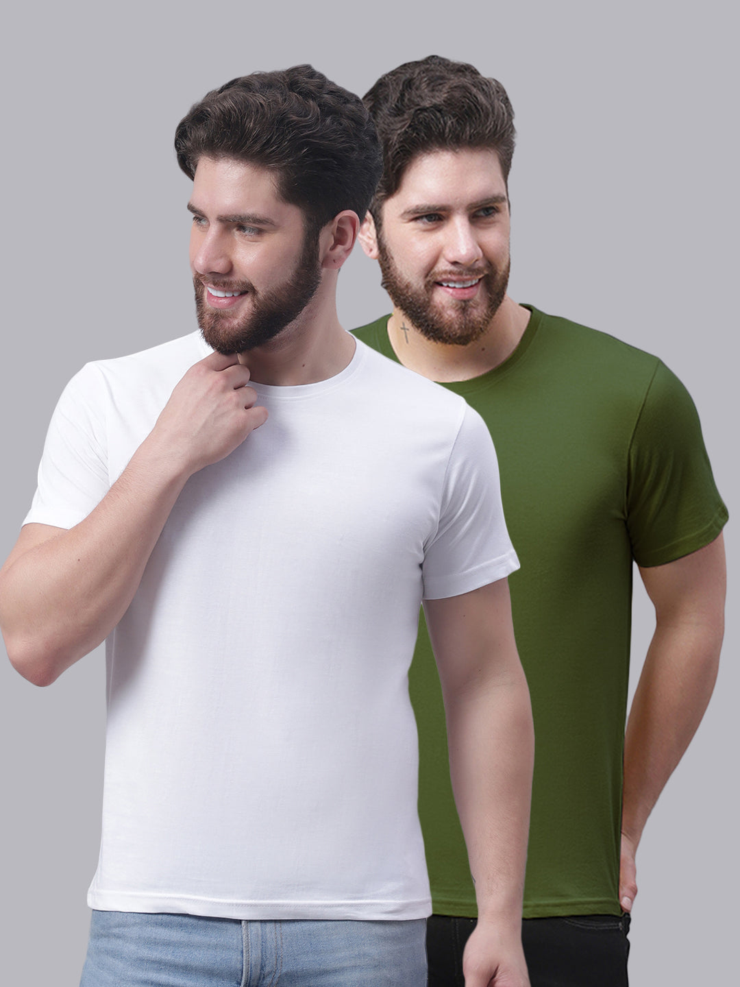 Men's Pack Of 2 Pure Cotton Half Sleeve T-shirt - Friskers