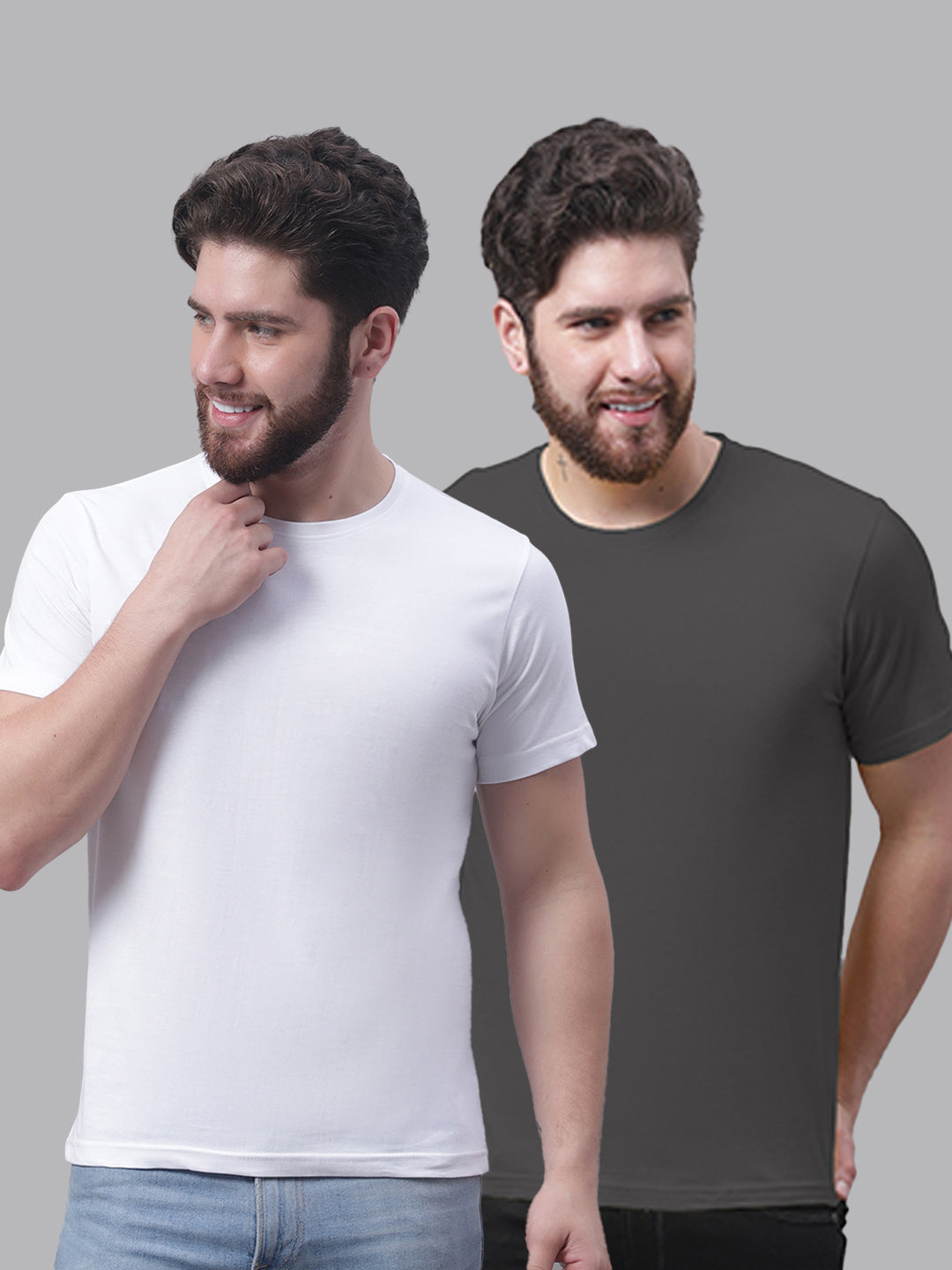 Men's Pack Of 2 Pure Cotton Half Sleeve T-shirt - Friskers