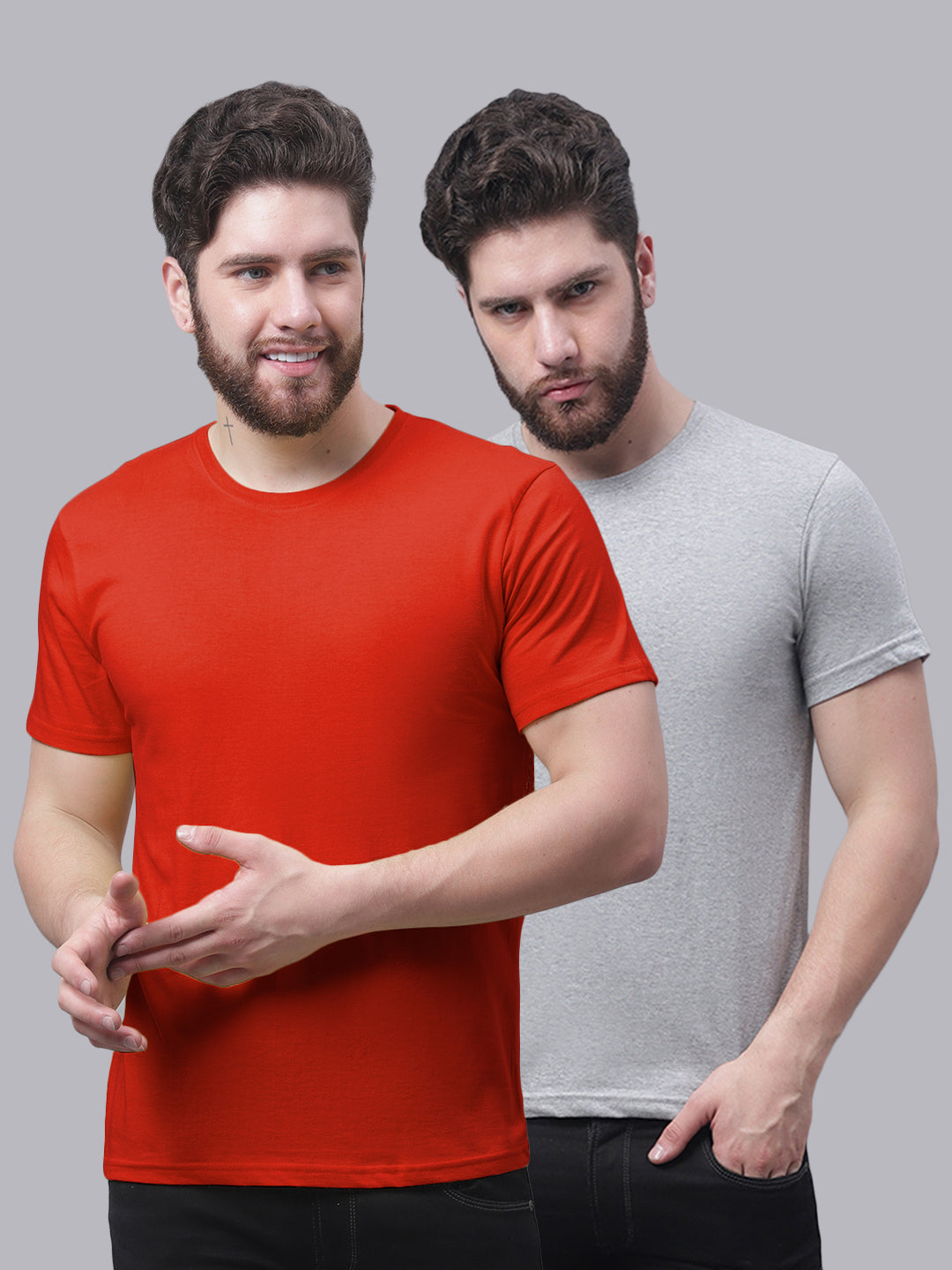 Men's Pack Of 2 Pure Cotton Half Sleeve T-shirt - Friskers