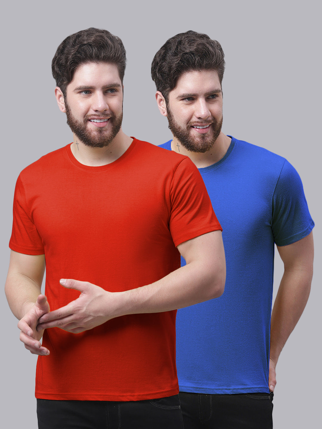 Men's Pack Of 2 Pure Cotton Half Sleeve T-shirt - Friskers