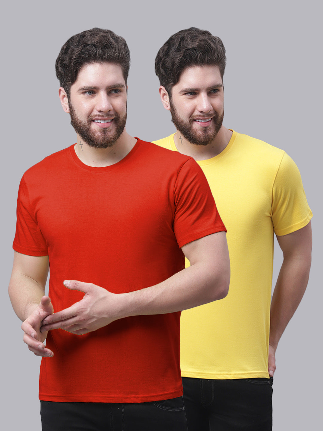 Men's Pack Of 2 Pure Cotton Half Sleeve T-shirt - Friskers