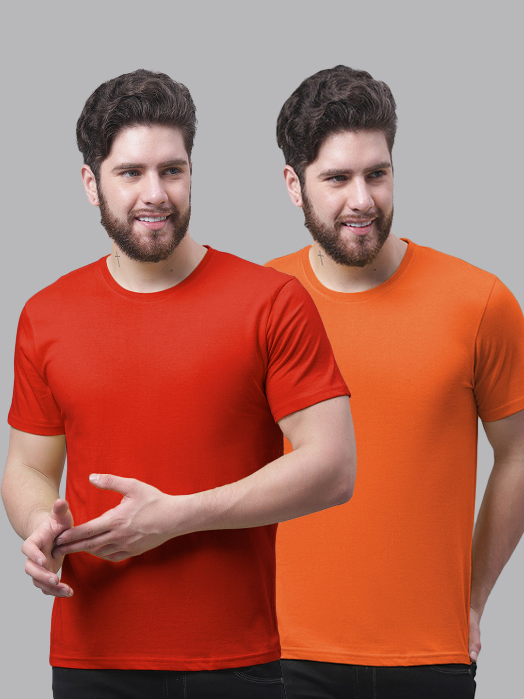 Men's Pack Of 2 Pure Cotton Half Sleeve T-shirt - Friskers