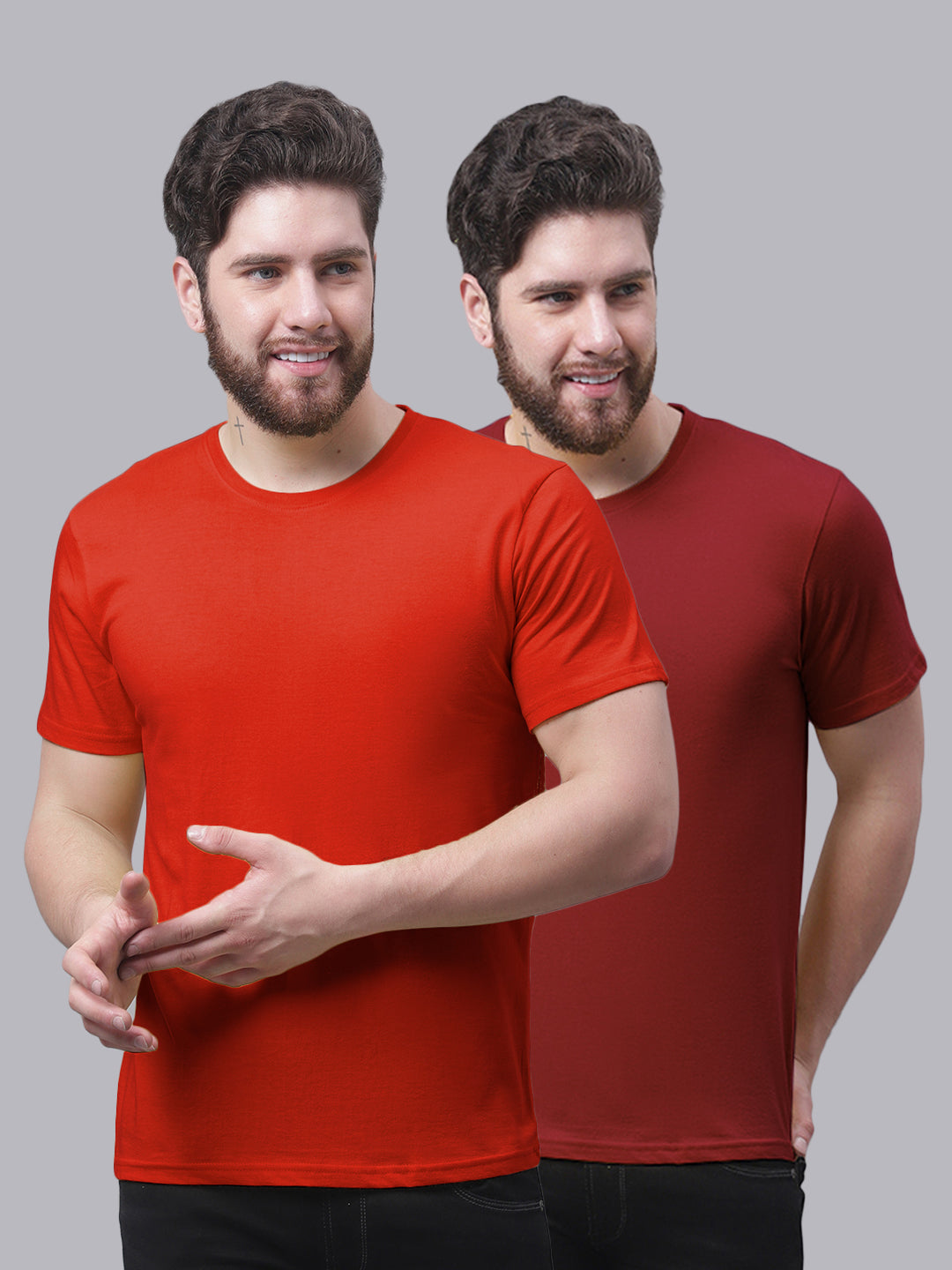 Men's Pack Of 2 Pure Cotton Half Sleeve T-shirt - Friskers