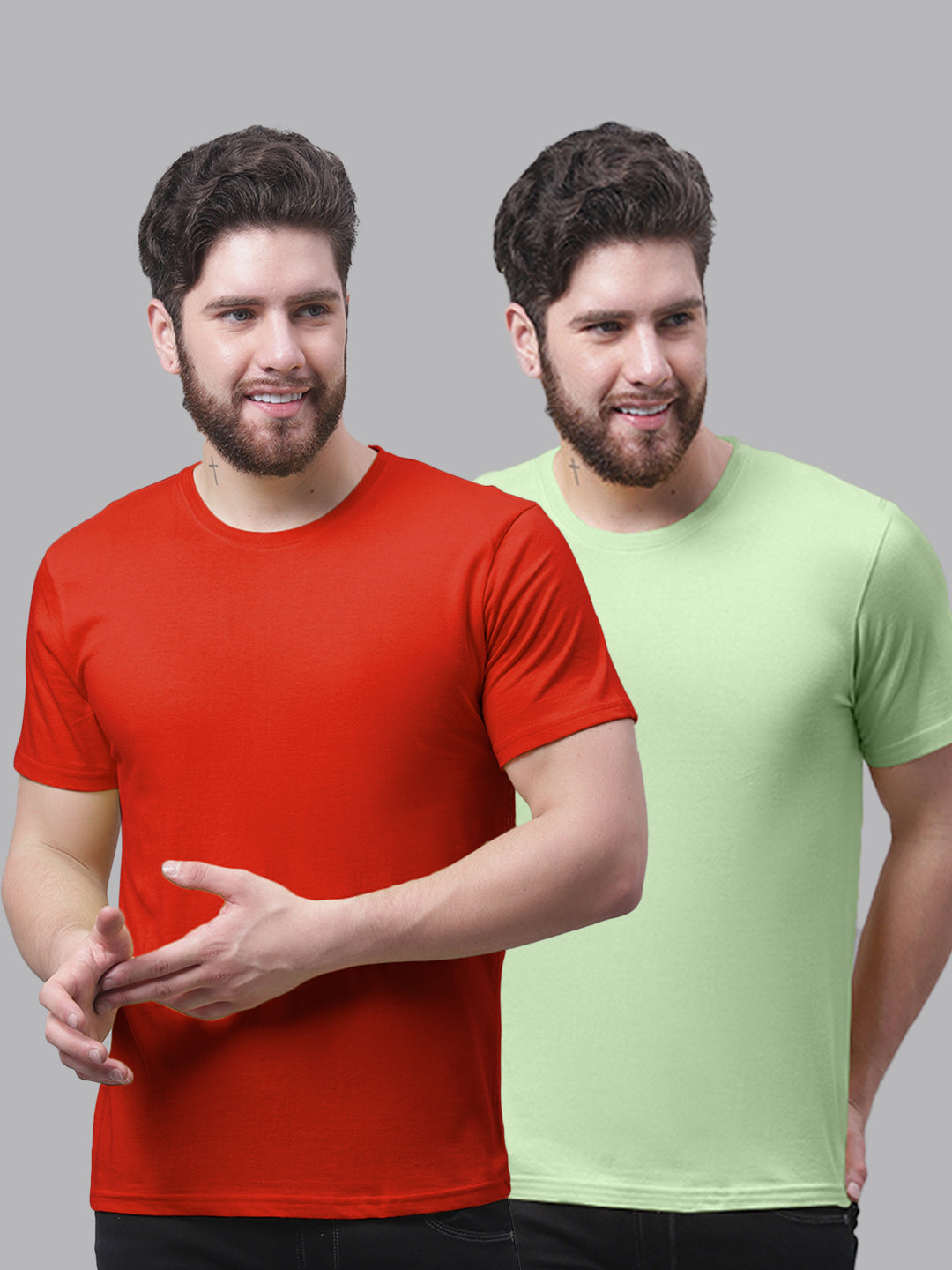 Men's Pack Of 2 Pure Cotton Half Sleeve T-shirt - Friskers