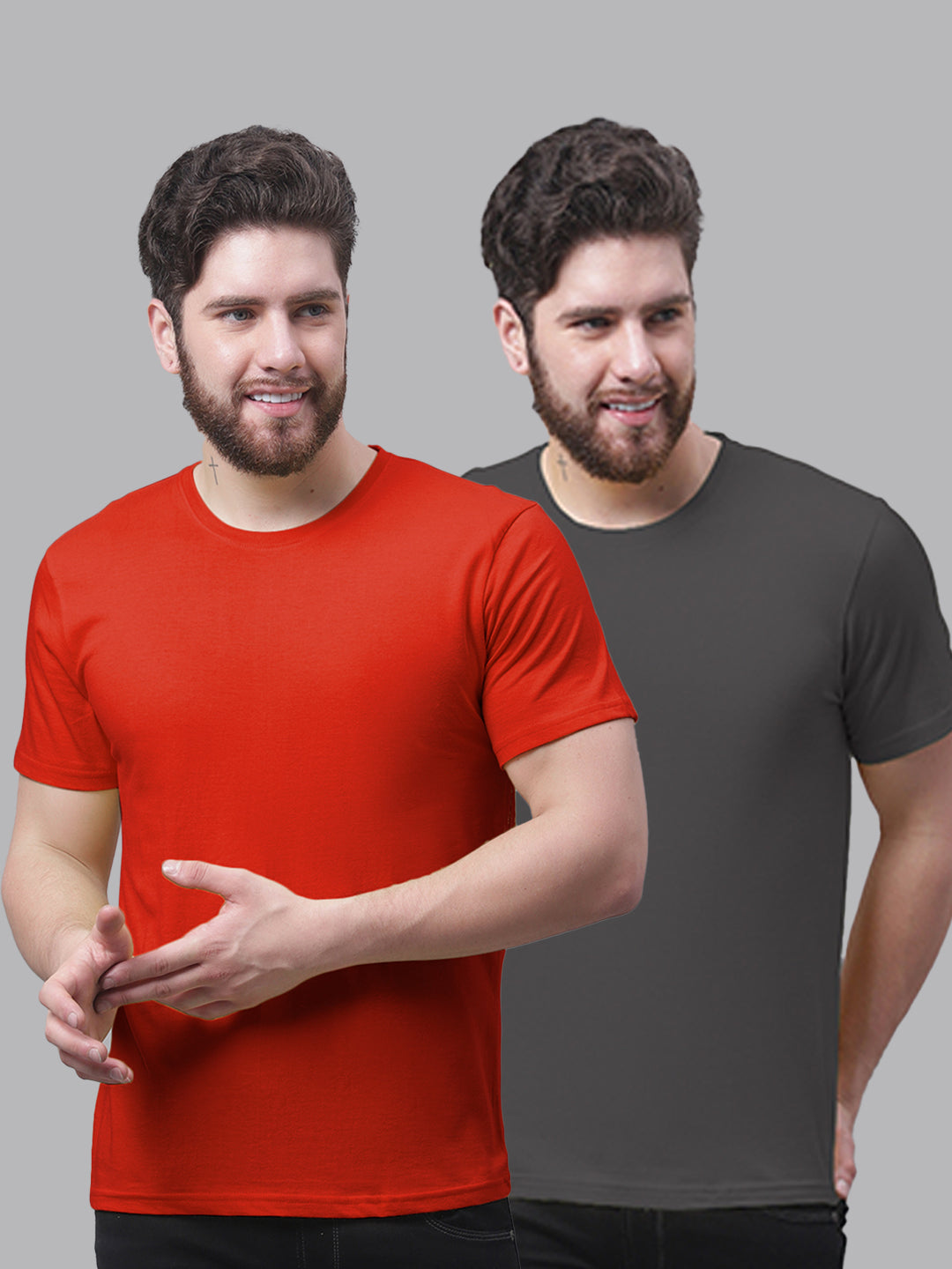 Men's Pack Of 2 Pure Cotton Half Sleeve T-shirt - Friskers