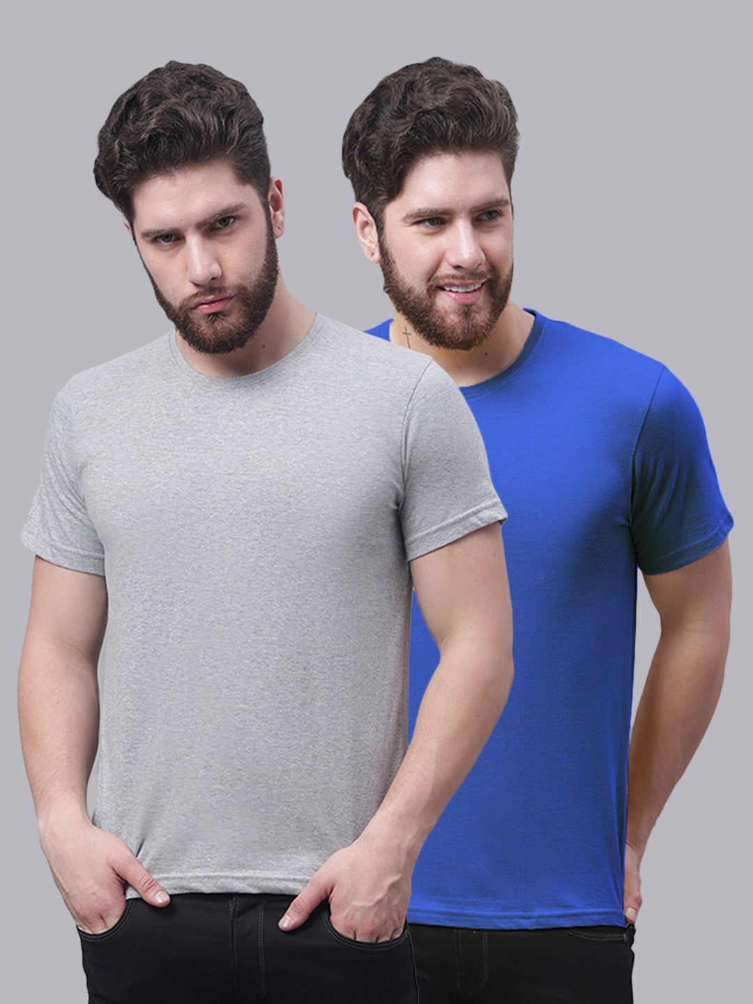 Men's Pack Of 2 Pure Cotton Half Sleeve T-shirt - Friskers