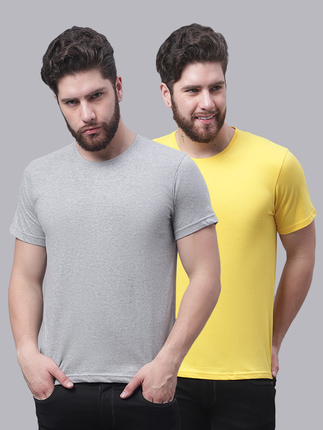 Men's Pack Of 2 Pure Cotton Half Sleeve T-shirt - Friskers