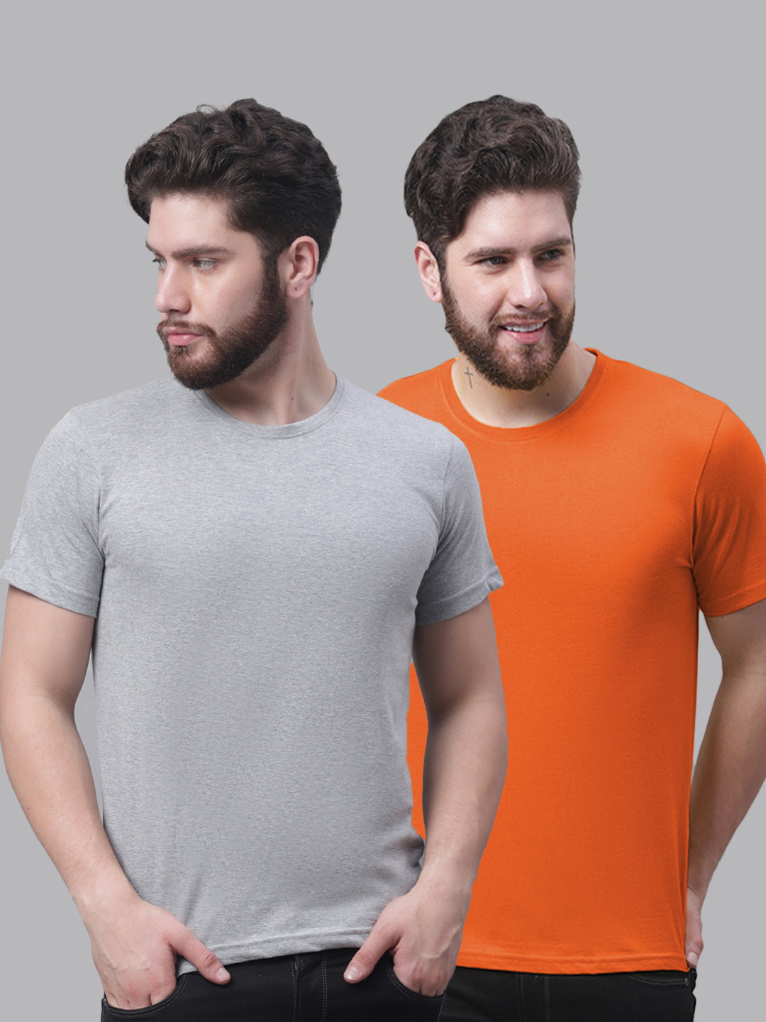 Men's Pack Of 2 Pure Cotton Half Sleeve T-shirt - Friskers