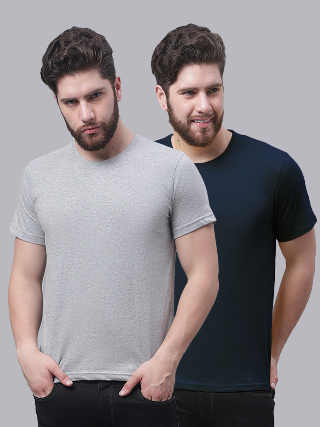 Men's Pack Of 2 Pure Cotton Half Sleeve T-shirt - Friskers