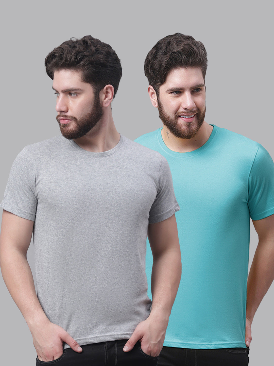 Men's Pack Of 2 Pure Cotton Half Sleeve T-shirt - Friskers