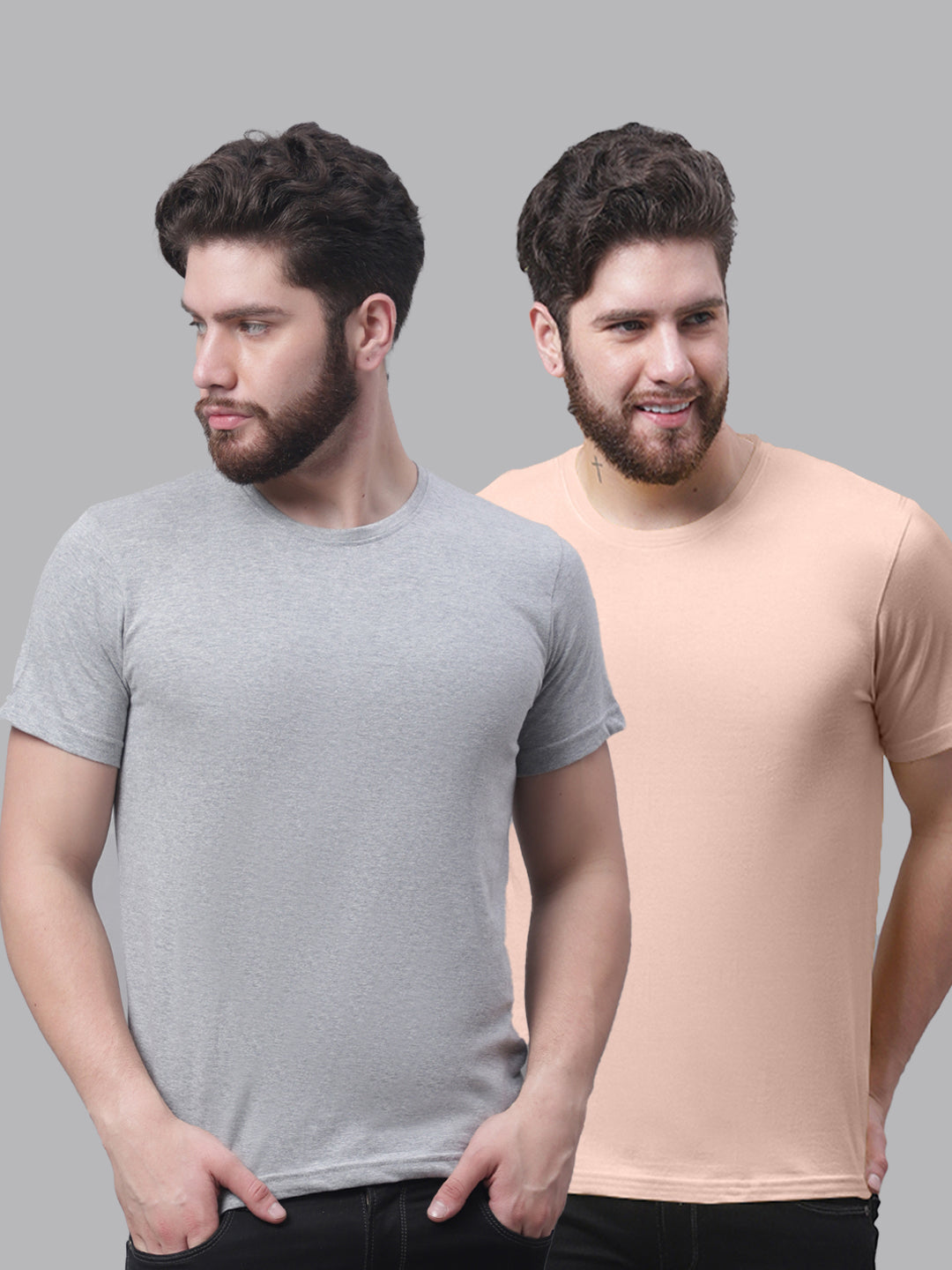 Men's Pack Of 2 Pure Cotton Half Sleeve T-shirt - Friskers