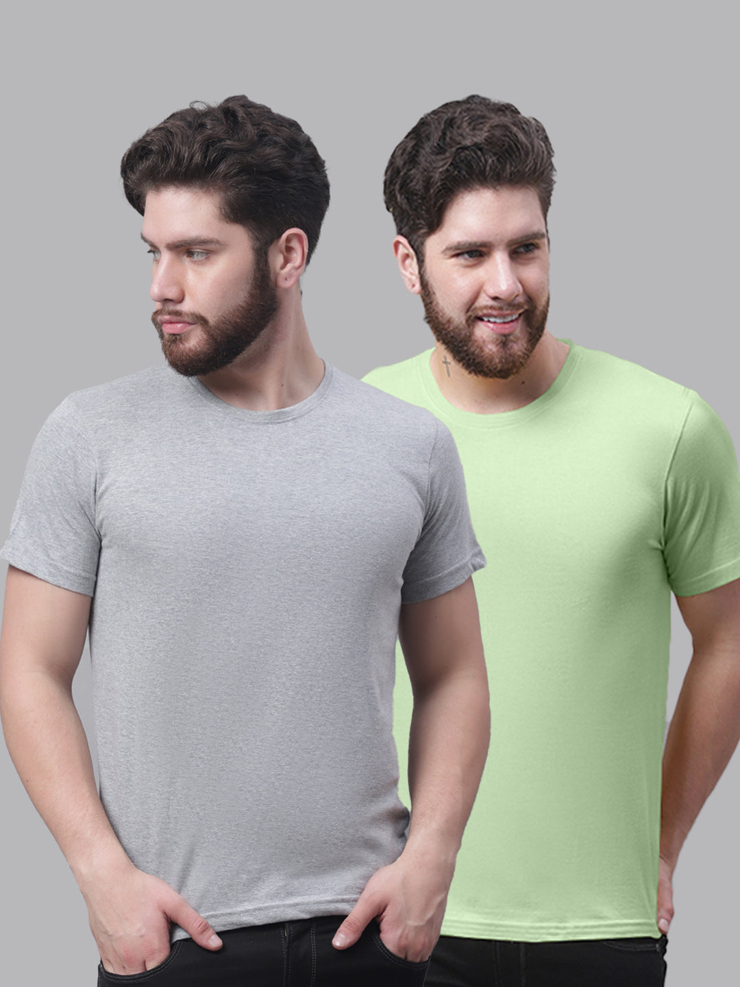 Men's Pack Of 2 Pure Cotton Half Sleeve T-shirt - Friskers