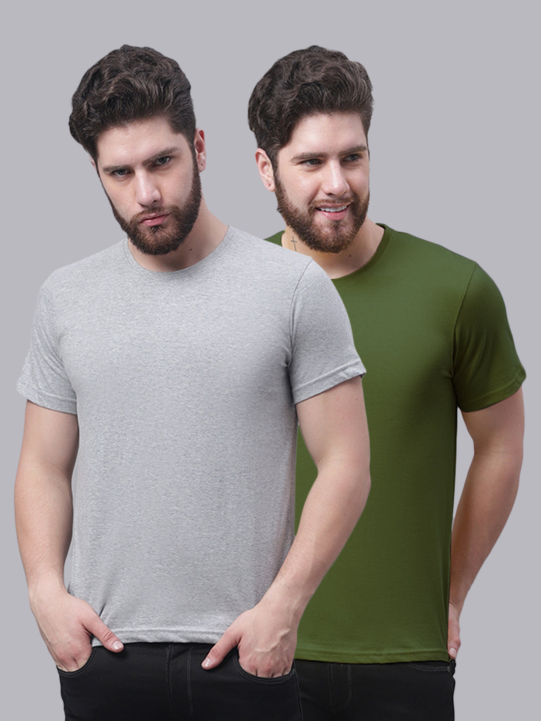 Men's Pack Of 2 Pure Cotton Half Sleeve T-shirt - Friskers