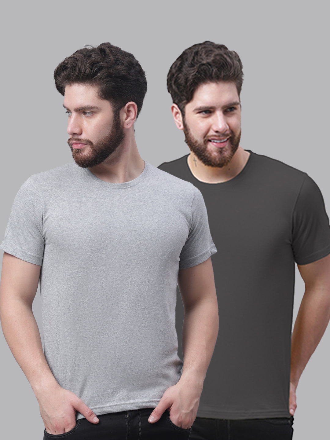 Men's Pack Of 2 Pure Cotton Half Sleeve T-shirt - Friskers