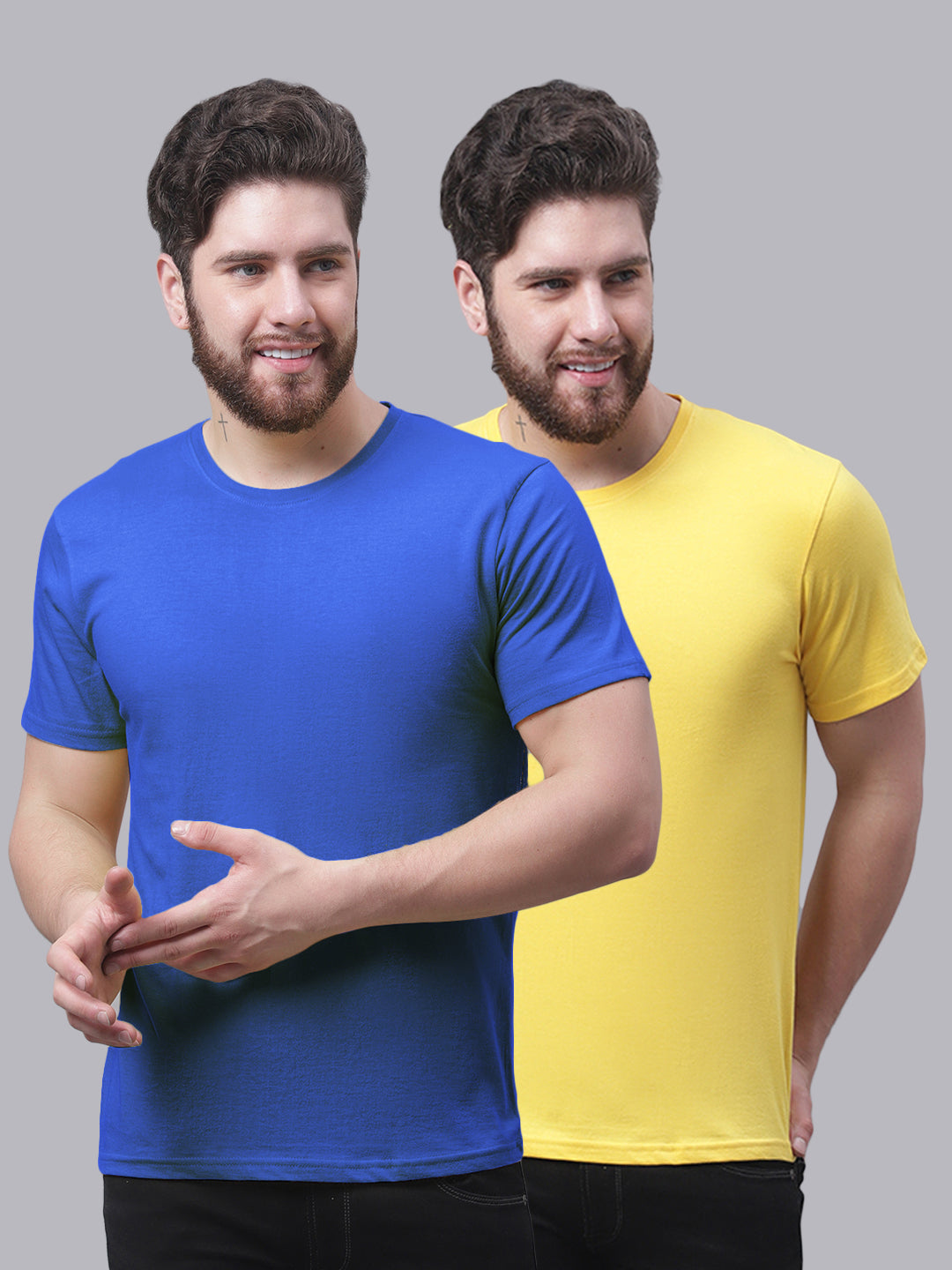 Men's Pack Of 2 Pure Cotton Half Sleeve T-shirt - Friskers