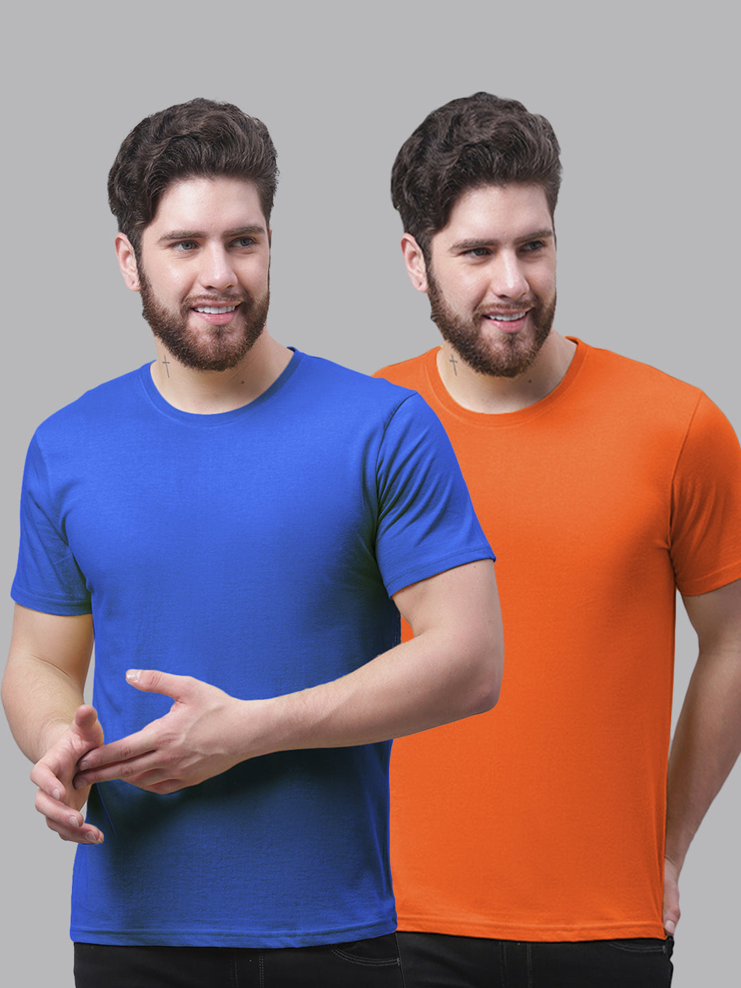 Men's Pack Of 2 Pure Cotton Half Sleeve T-shirt - Friskers