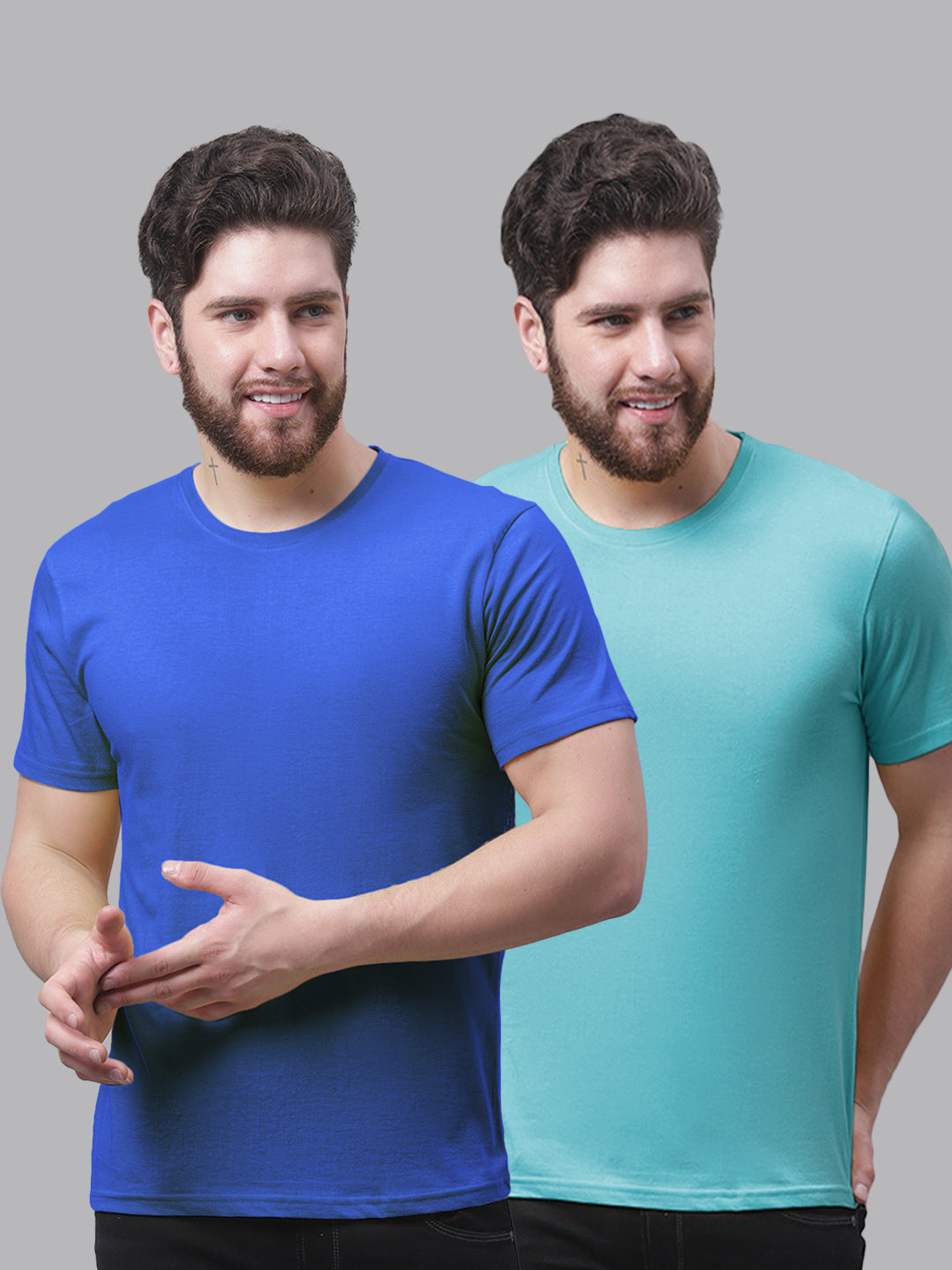 Men's Pack Of 2 Pure Cotton Half Sleeve T-shirt - Friskers