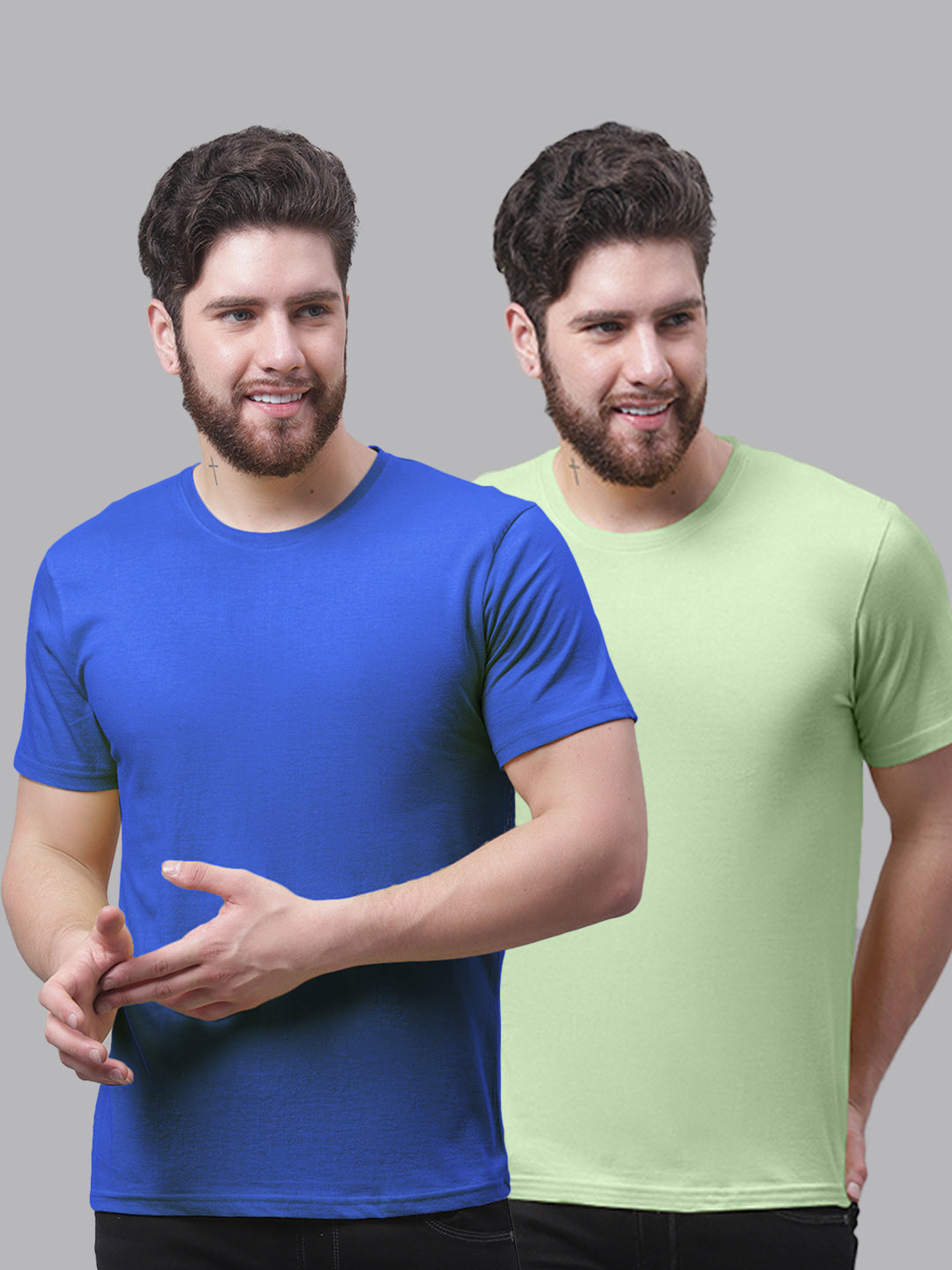 Men's Pack Of 2 Pure Cotton Half Sleeve T-shirt - Friskers