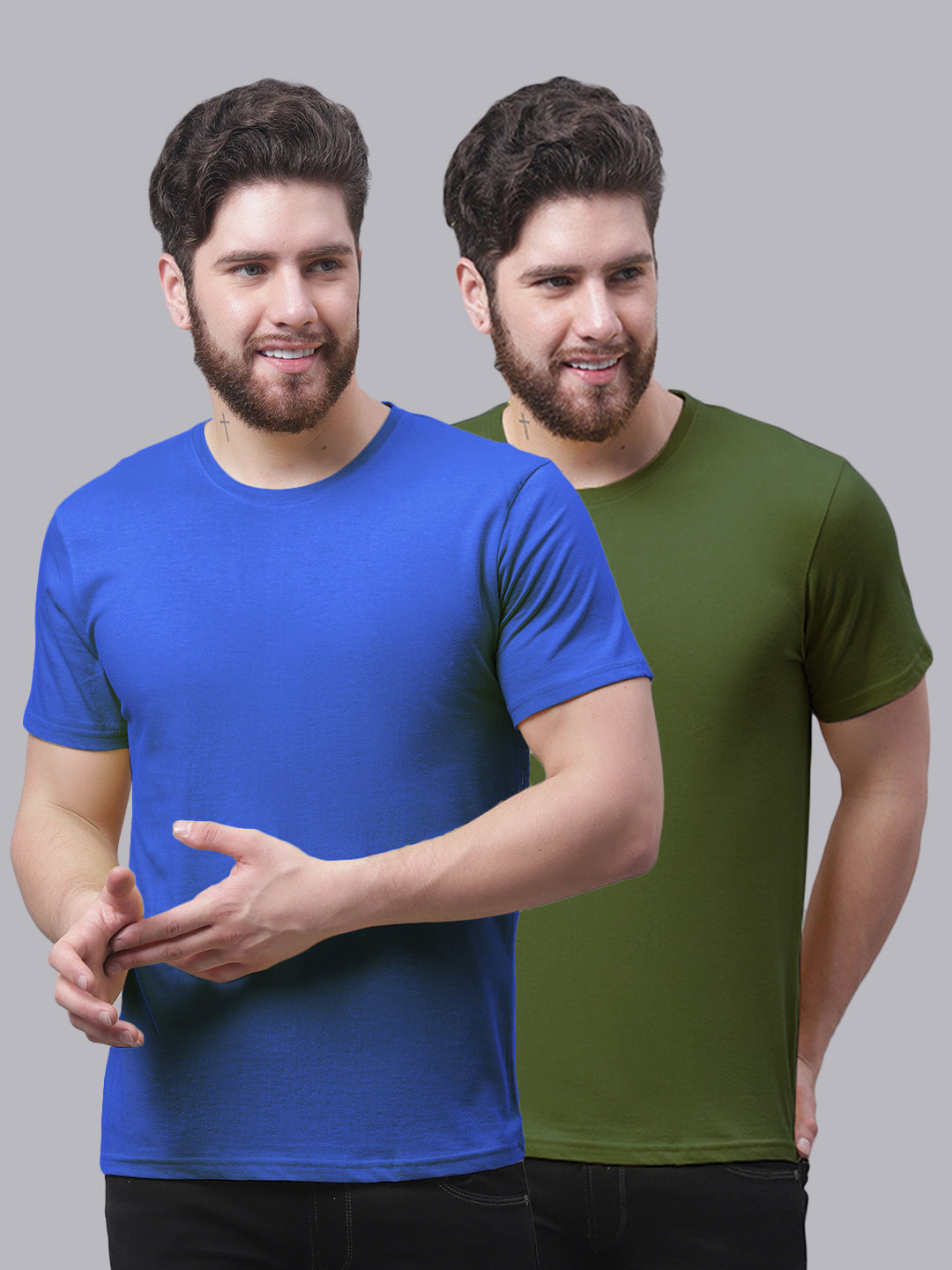 Men's Pack Of 2 Pure Cotton Half Sleeve T-shirt - Friskers