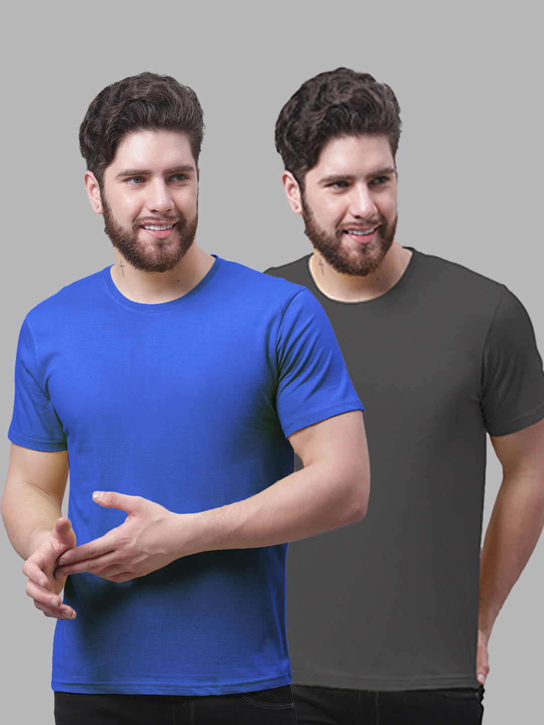 Men's Pack Of 2 Pure Cotton Half Sleeve T-shirt - Friskers