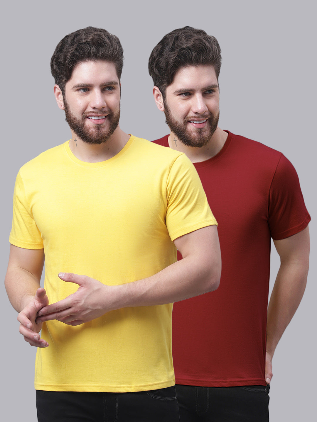 Men's Pack Of 2 Pure Cotton Half Sleeve T-shirt - Friskers