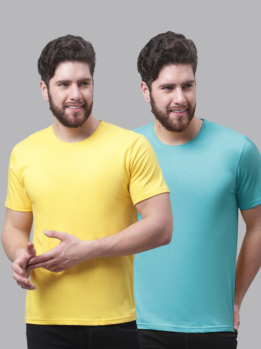 Men's Pack Of 2 Pure Cotton Half Sleeve T-shirt - Friskers