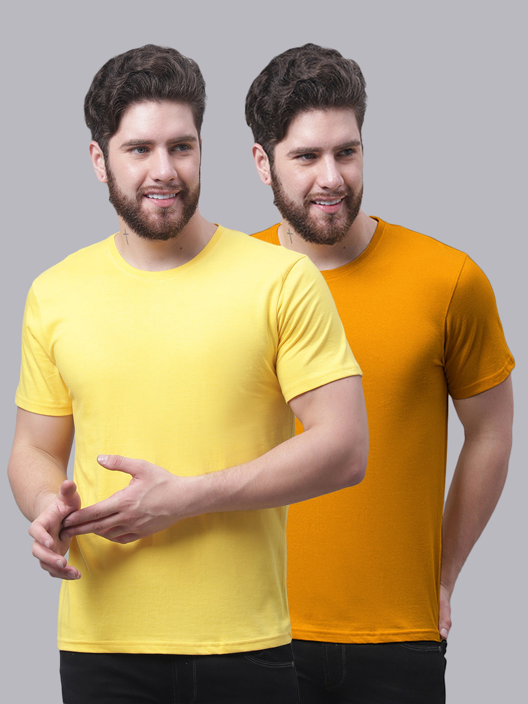 Men's Pack Of 2 Pure Cotton Half Sleeve T-shirt - Friskers