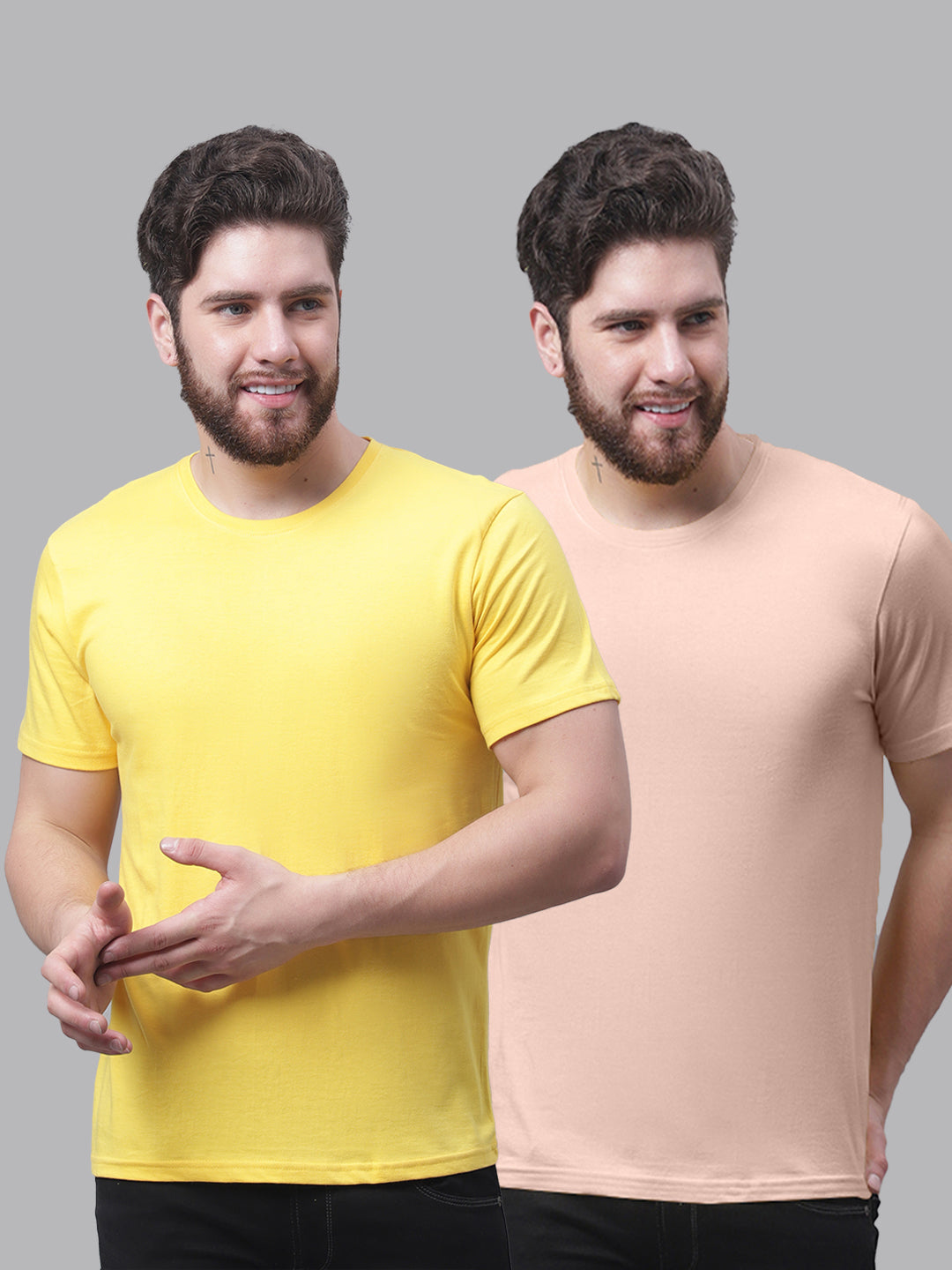 Men's Pack Of 2 Pure Cotton Half Sleeve T-shirt - Friskers